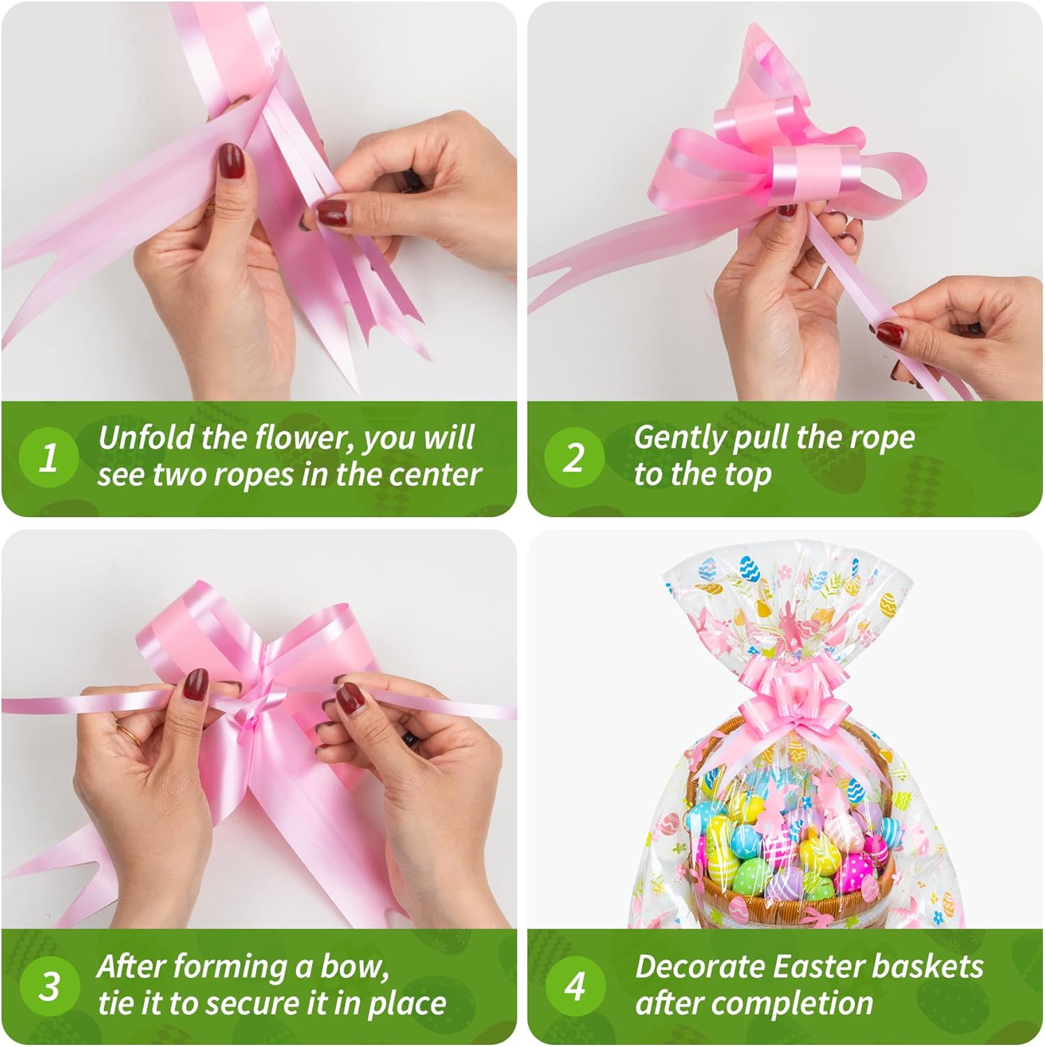 Thumbnail 3 de GOMANCHE 10 Pack Large Easter Basket Bags (24 x 30 inch) with Pull Bows