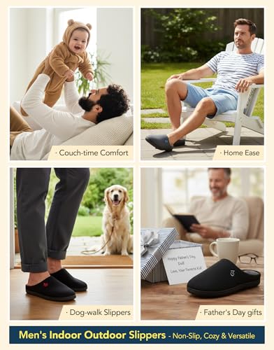 Thumbnail 6 de VeraCosy Men's Two-Tone Memory Foam Slippers (Dark Gray/Blue) – UK 12/13
