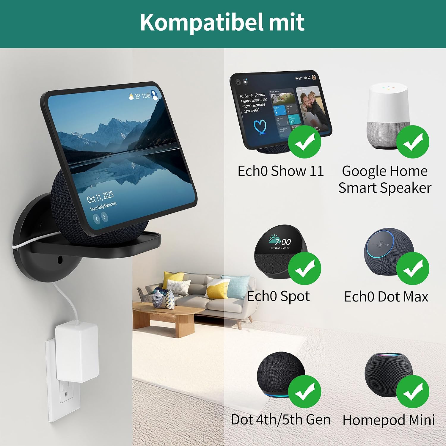 Thumbnail 1 de HomeMount Wandhalterung Show 11 & Dot Max