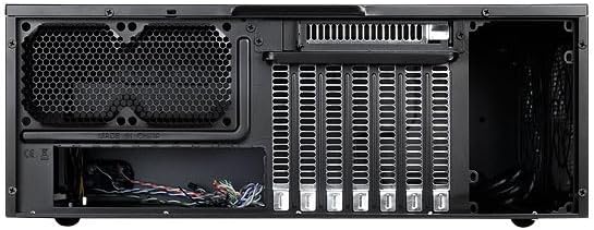 Detalle 2 de SilverStone SST-GD09B – czarna obudowa komputerowa ATX z montażem zasilacza na dole