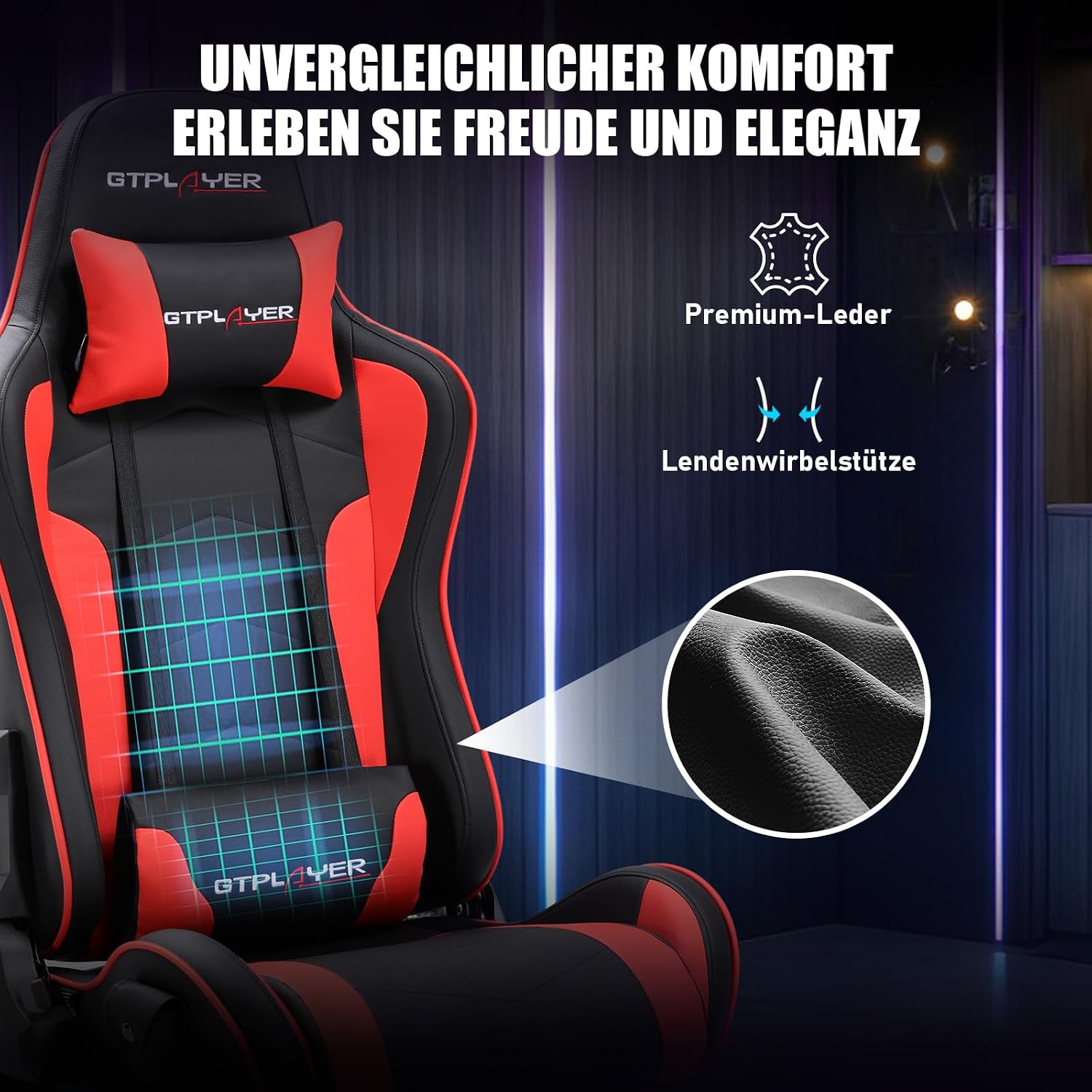 Thumbnail 6 de GTPLAYER Simulator Cockpit: Lenkradständer, 3D-Stereosounds, Monitorhalterung und mehr