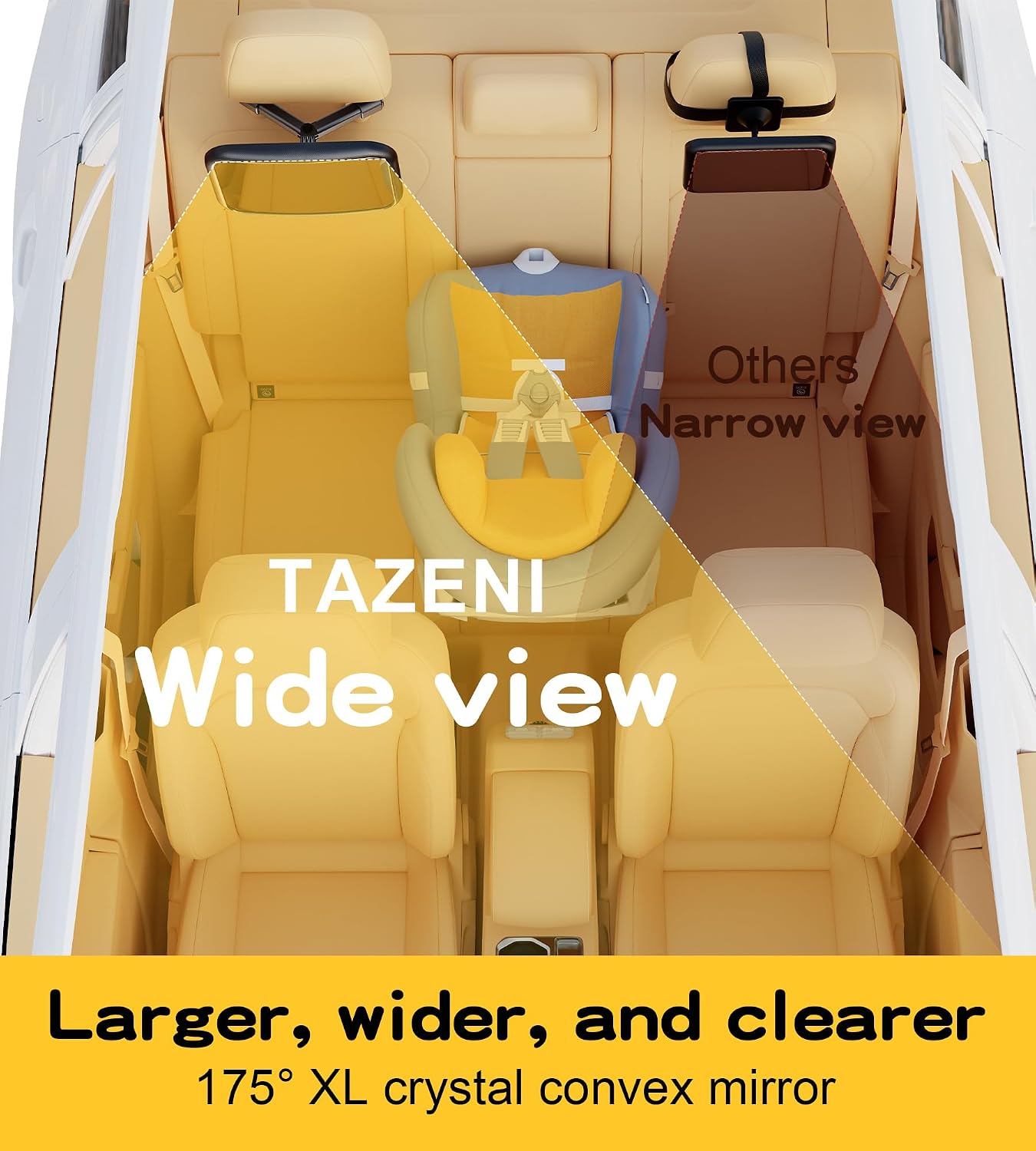Thumbnail 3 de TAZENI BBJ-02 Baby Car Mirror with 360° Rotation and Stable Hook Clip