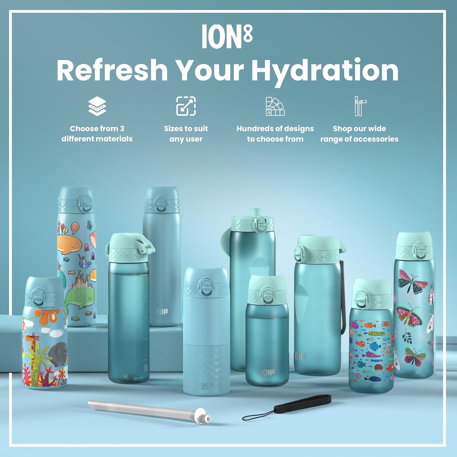 Thumbnail 6 de Ion8 Kids Water Bottle 350 ml / 12 oz – Leak‑Proof, Easy Open Flip Lid, BPA Free
