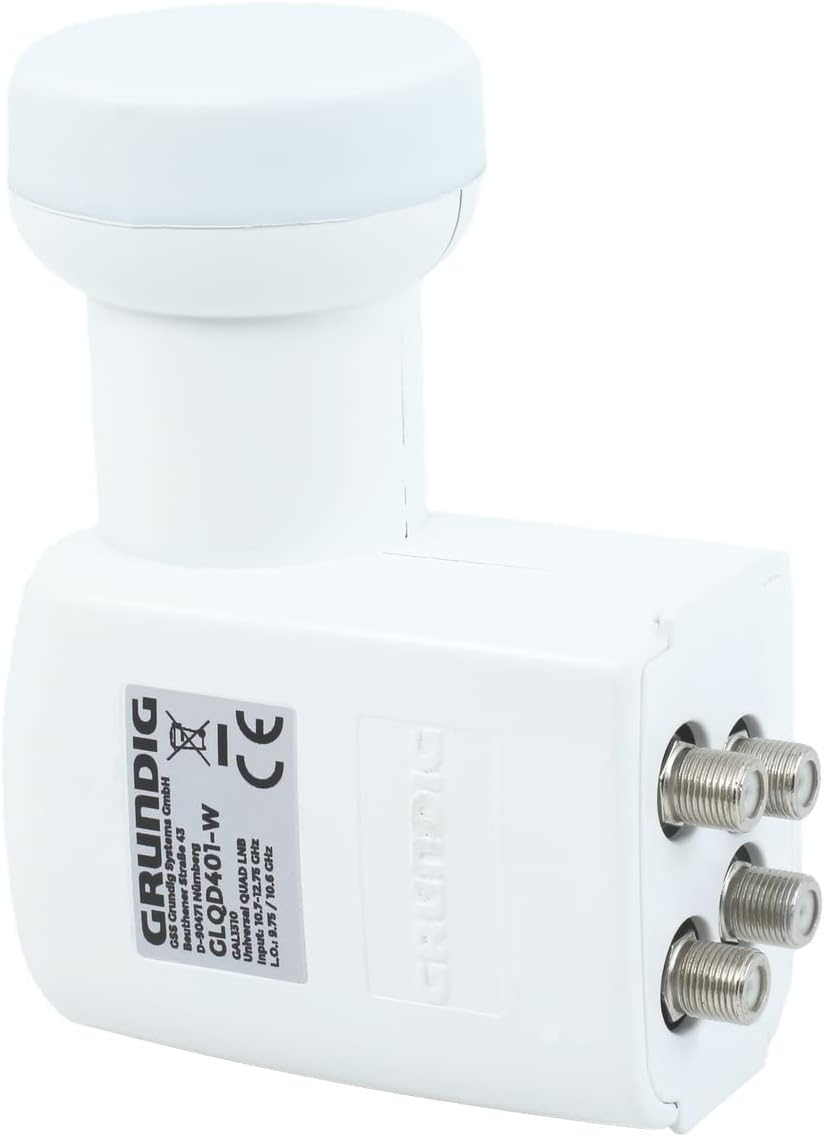 GSS Quad LNB Weiss – Digital 4-fach Quad LNB für Satellitenempfang (4 Teilnehmer) mit LTE-Filter