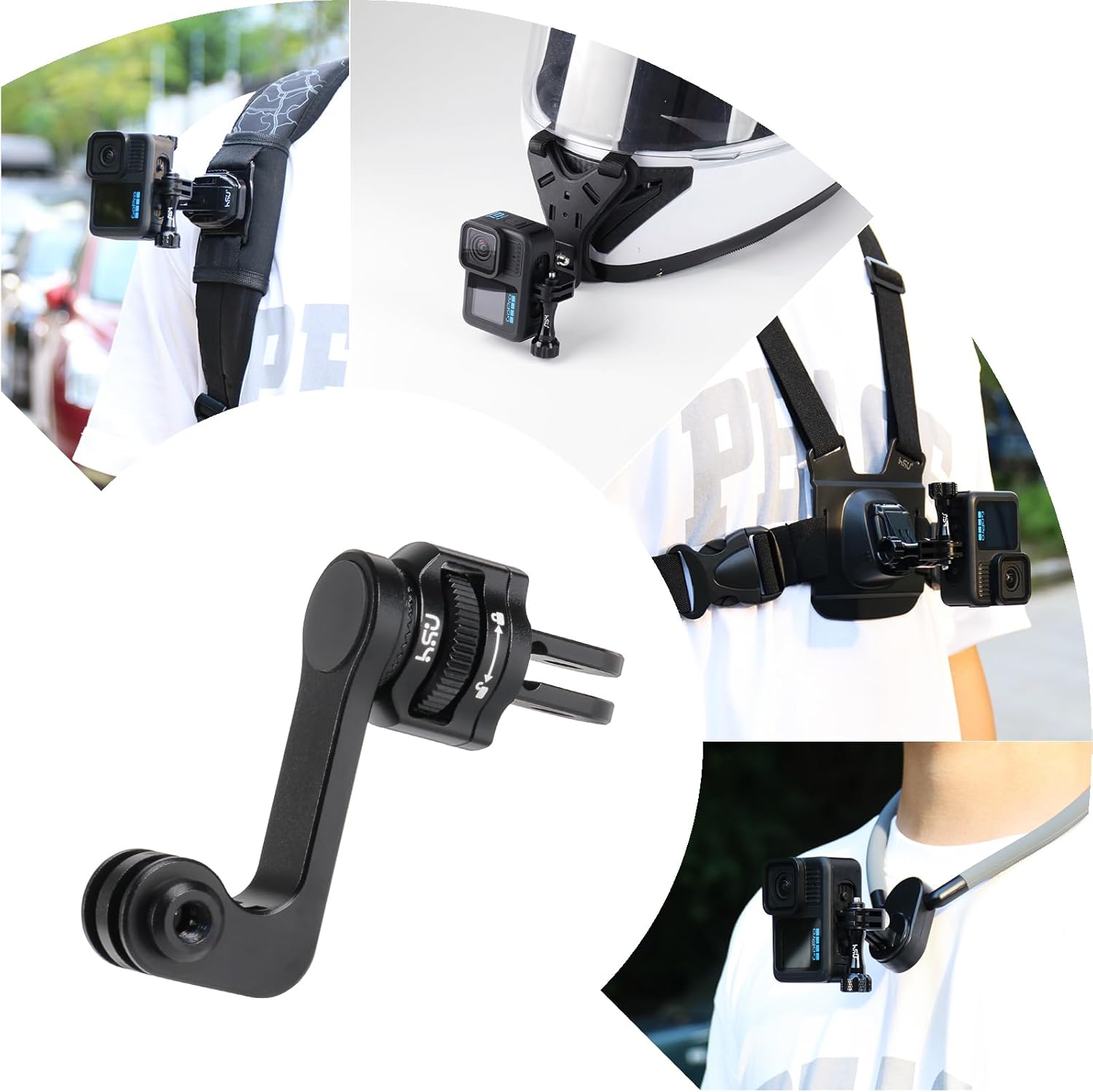 Thumbnail 5 de HSU Action Camera Swivel Mount (360° rotating adapter) for first-person POV shooting