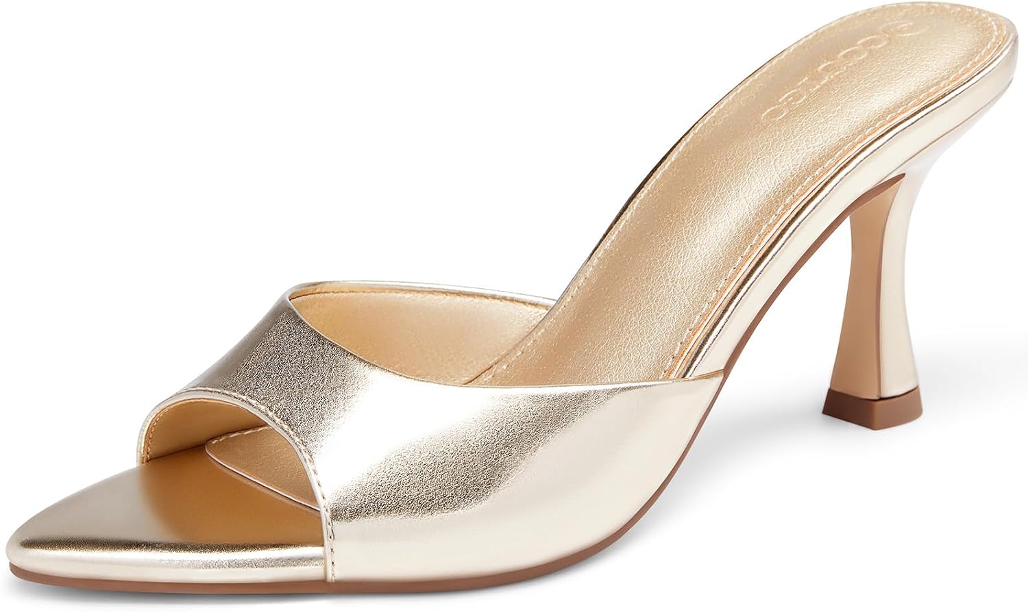 Thumbnail 6 de Coutgo Women's Heeled Mules: Pointed Peep Toe Backless Slip-On Sandals