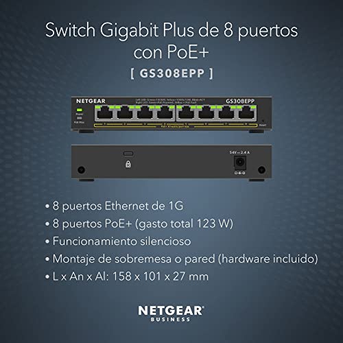 Thumbnail 1 de NETGEAR GS308EPP Switch Ethernet 8 puertos, PoE+ 123 W