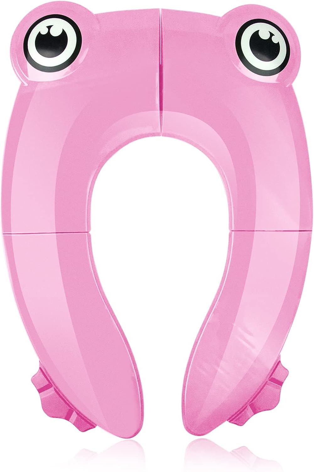 Detalle de Pejoye Portable Travel Toddler Toilet Seat – Foldable Potty for Kids, Pink Frog