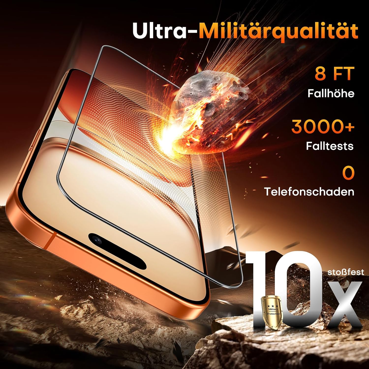 Thumbnail 4 de TOCOL Schutzfolie für iPhone 17 Pro Max (6,9 Zoll) – 9H Panzerglas, 2 Stück, blasenfrei & kompatibel mit Hülle