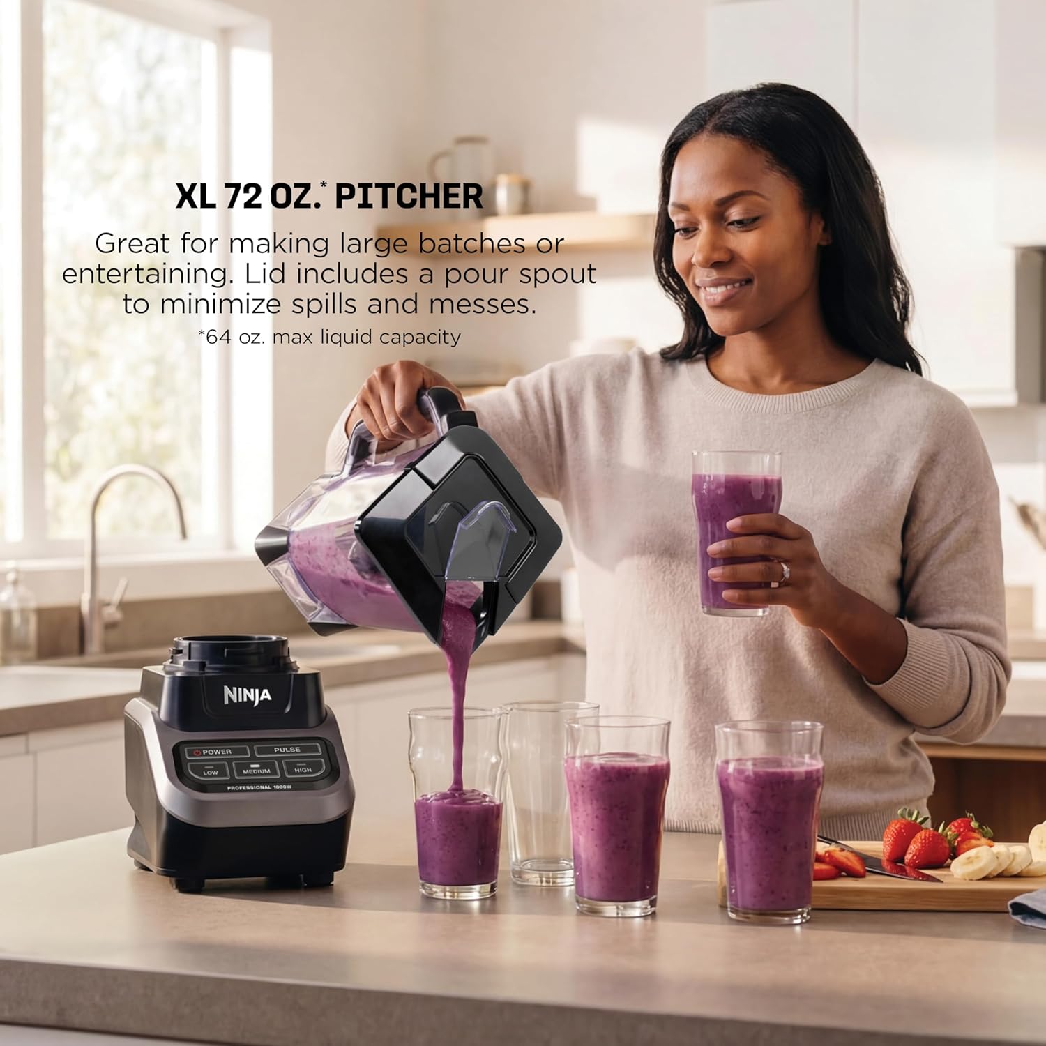 Thumbnail 3 de Ninja BL610 1000W blender, 72-oz pitcher