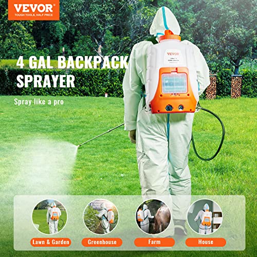 Detalle de VEVOR Pulvérisateur Électrique à Dos 16 L, 12 V 8 Ah, 6,2 Bar, 8 buses – Puissance et confort pour le jardin et le nettoyage
