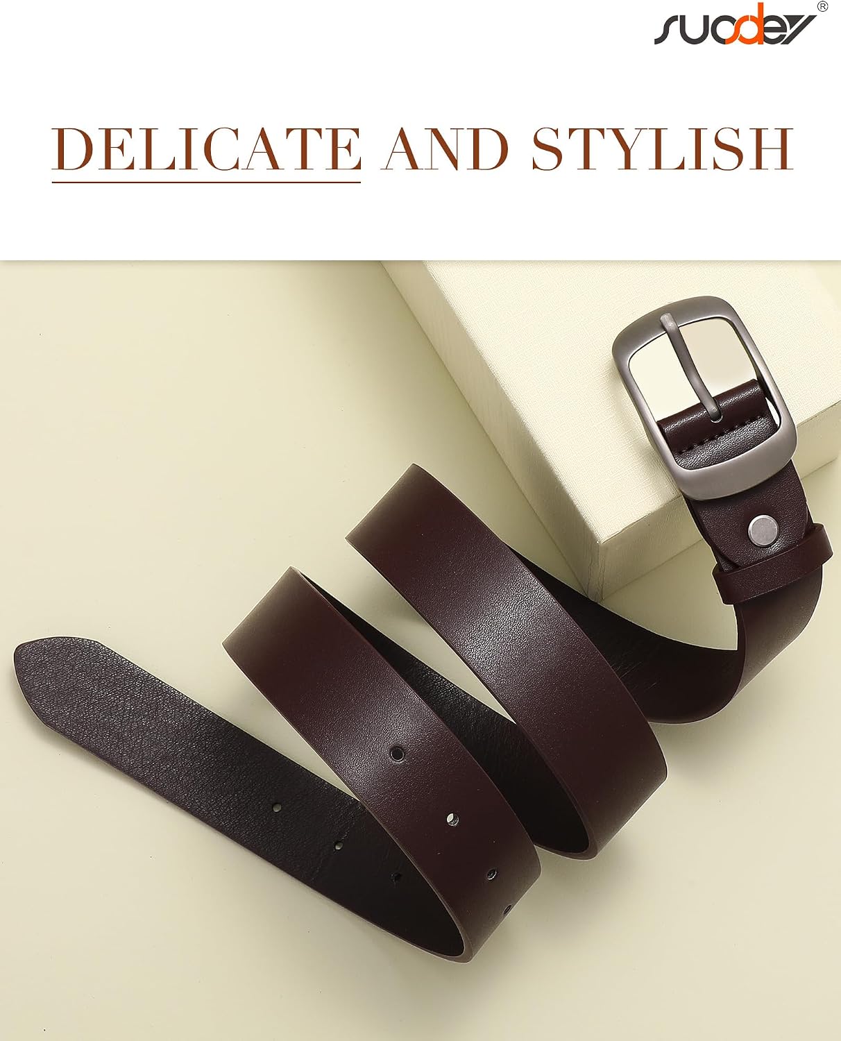 Detalle 1 de SUOSDEY Women's Belt, 1.3-Inch Width