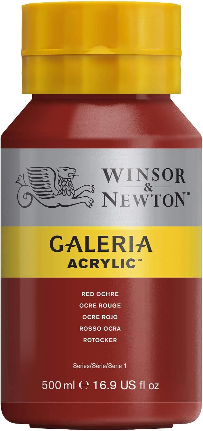 Detalle de Winsor & Newton Galeria serie 1 acrylverf 500 ml, okerrood, satijnafwerking