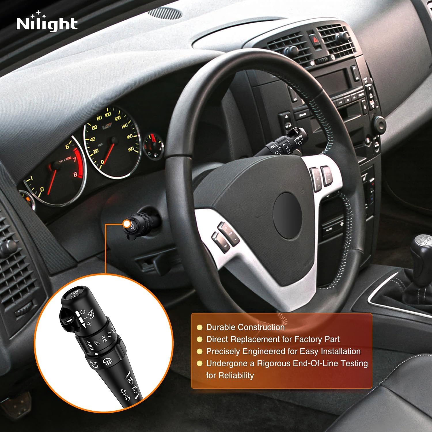 Thumbnail 5 de Nilight Turn Signal Switch for Cadillac CTS SRX with Fog Lights