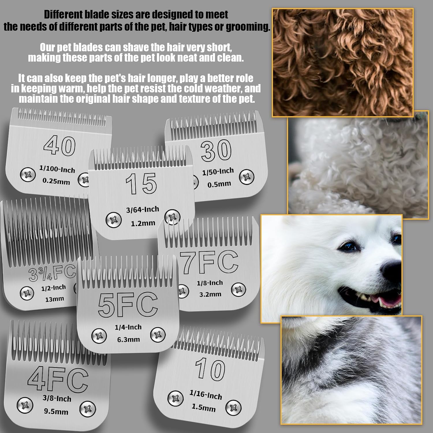 Detalle 2 de Lames en acier inoxydable pour tonte animale, lot de 8 ⚙