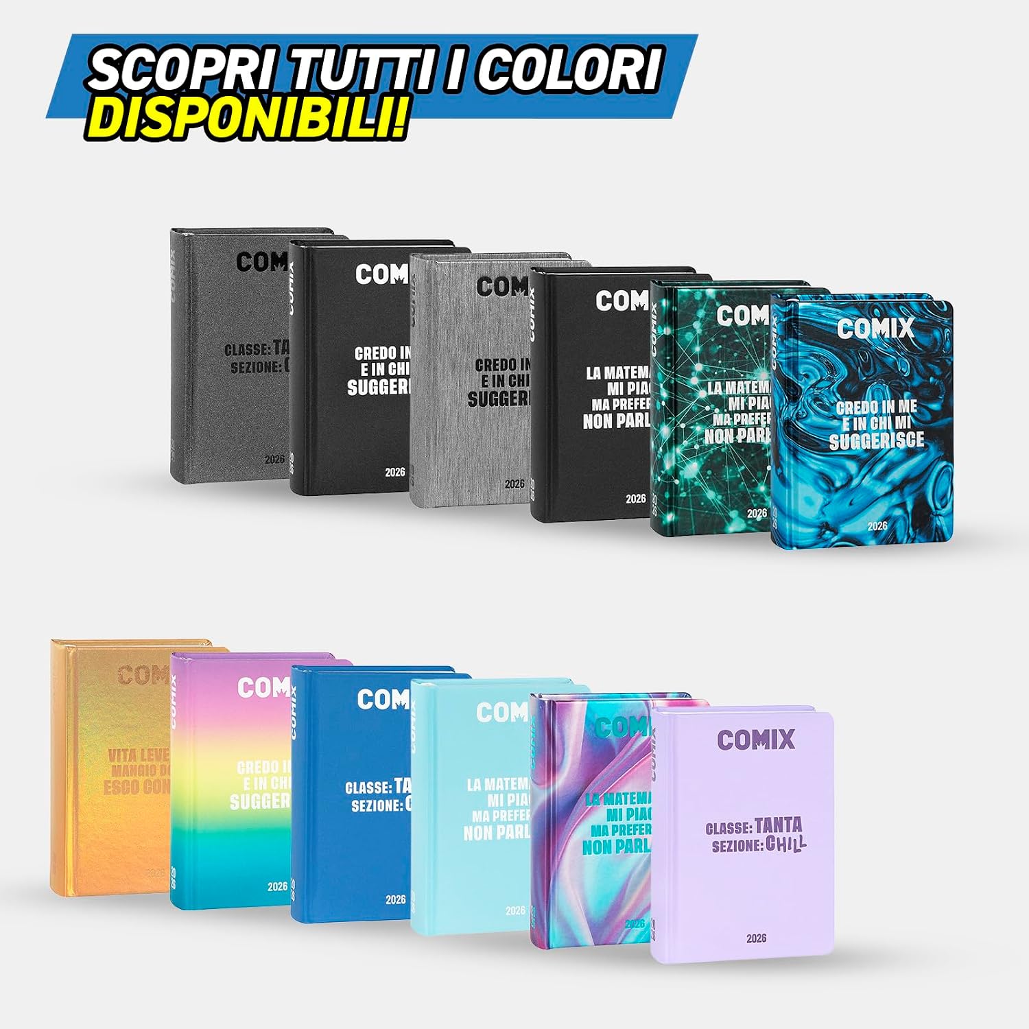 Thumbnail 6 de COMIX Agenda 2027 Giornaliera 16 Mesi: diario compatto con copertina rigida, fumetti cult e stile Gen Z