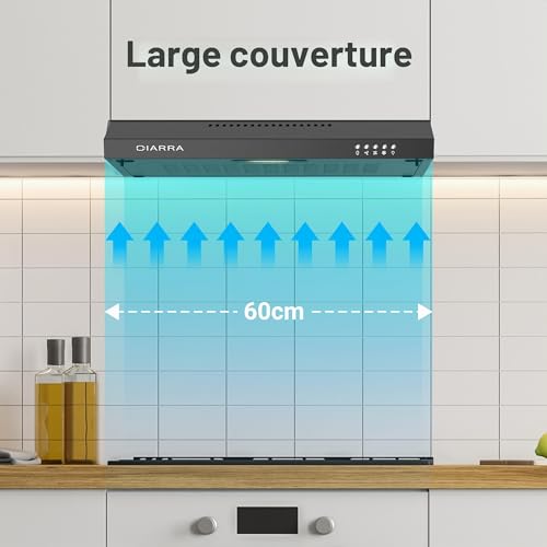 Detalle de CIARRA CBCB6903 Hotte Aspirante 60cm Encastrable – Noir
