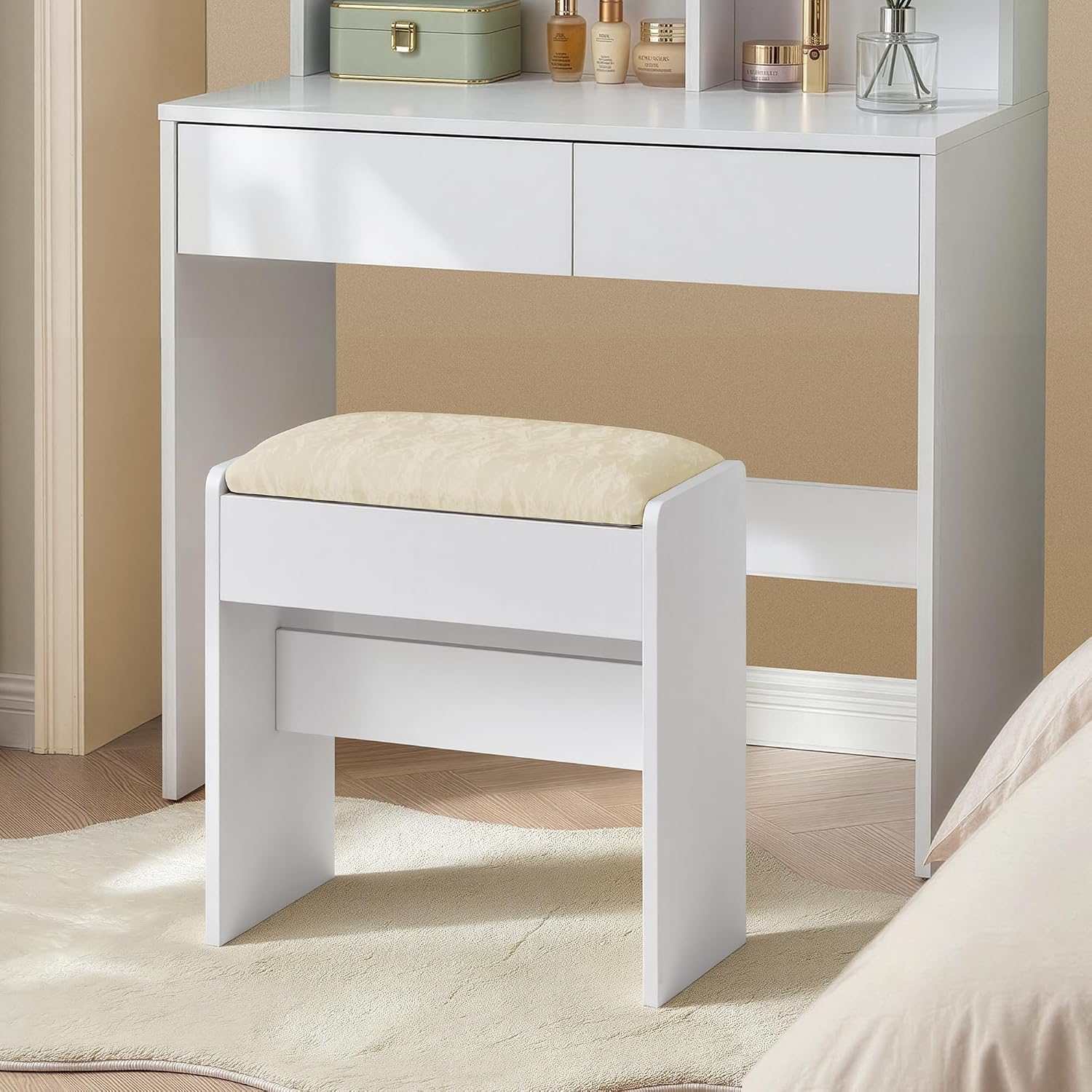 Thumbnail 6 de VASAGLE Dressing Table Stool, Velvet Upholstered Makeup Stool – KAILYN Collection, RDS001W02