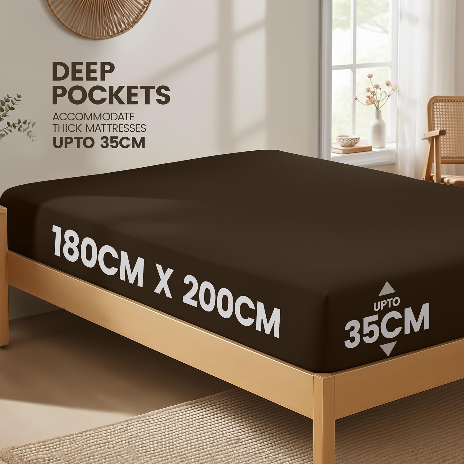 Detalle 2 de Utopia Bedding Fitted Sheet Super King 14 inch