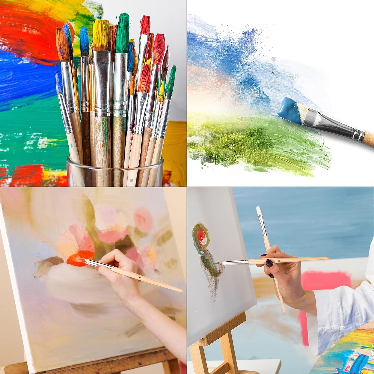 Thumbnail 6 de Amazonベーシック 絵筆セット 24サイズの人工毛・木製ハンドル