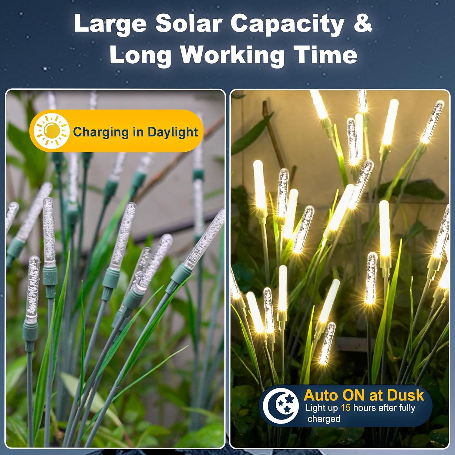 Thumbnail 4 de DooYard Solar Garden Lights 2 Pack: Firefly Acrylic Pathway Lights with Green Stems
