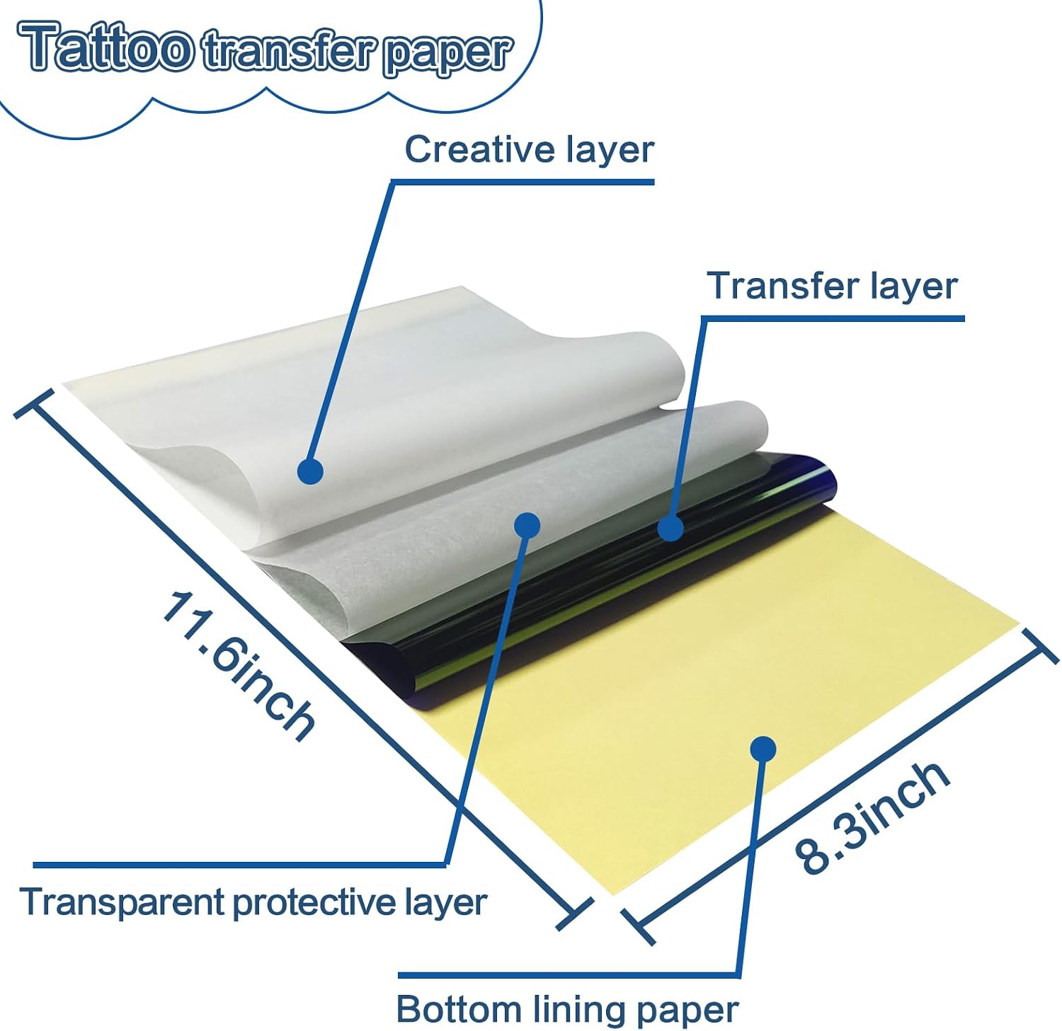 Detalle 2 de PIXESTT 150 Blätter Tattoo Papier A4