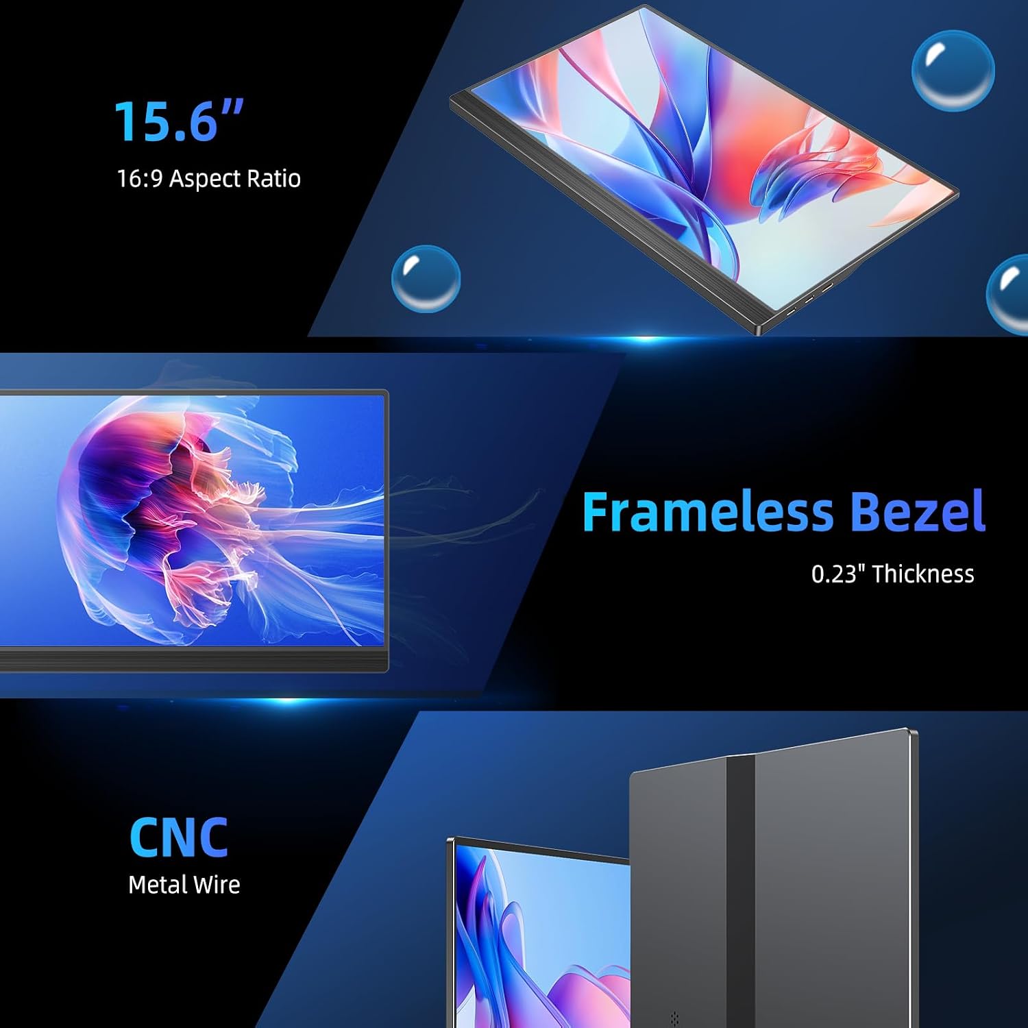Thumbnail 5 de UPERFECT QLED Portable Monitor 4K UHD (15.6") with USB-C/HDMI - Slim Aluminum Case