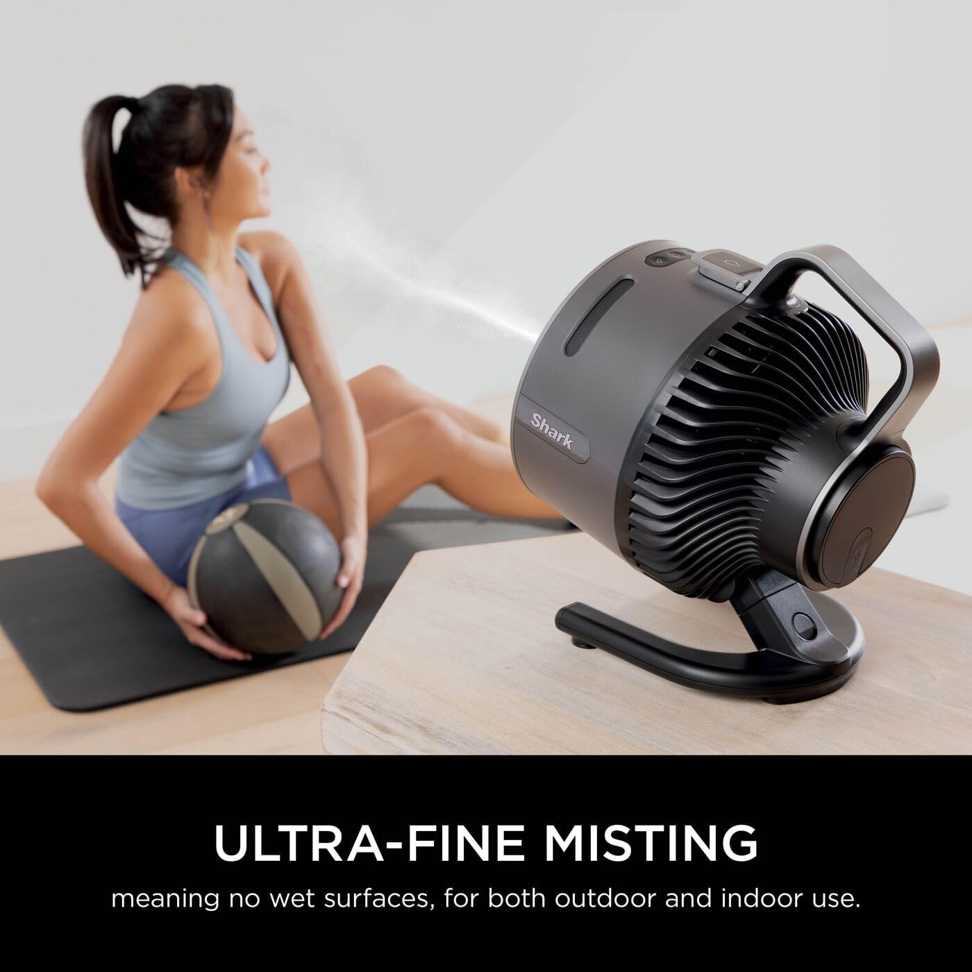 Detalle de Shark FlexBreeze HydroGo Cordless Fan (Charcoal FA050UK) with mist cooling