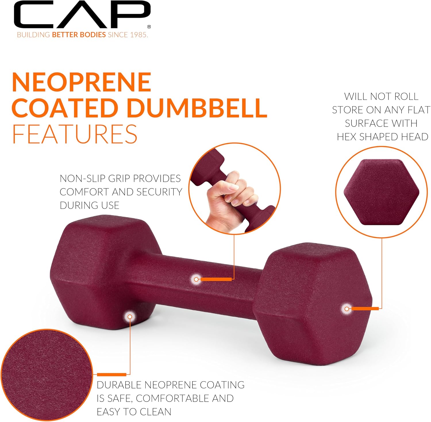 Detalle 2 de CAP Barbell Neoprene Dumbbells 2 lb pair ๐