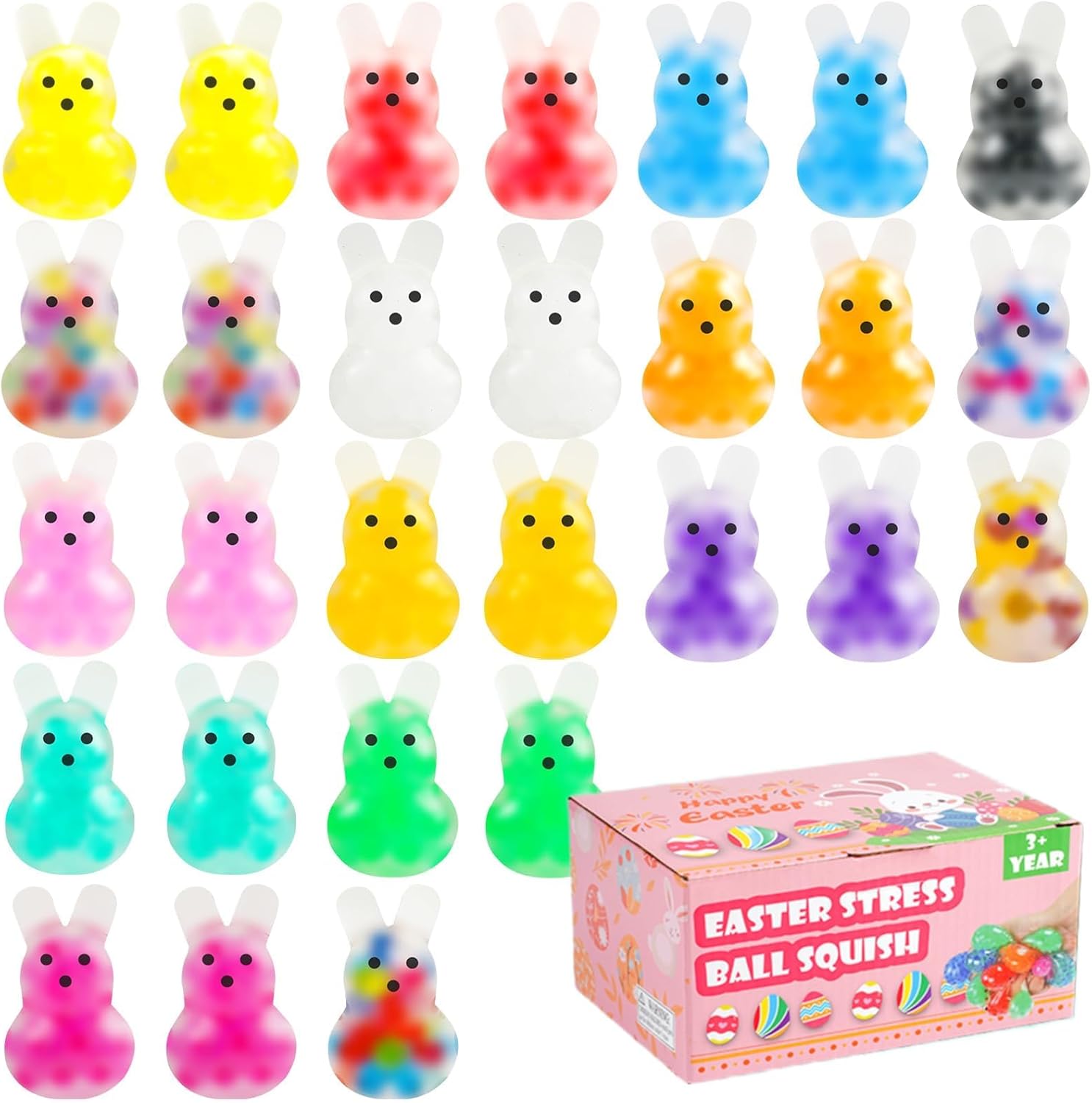 Thumbnail 4 de Oneser 24Pack Easter Squishies: Bunny Stress Balls for Easter Fun and Fidget Relief
