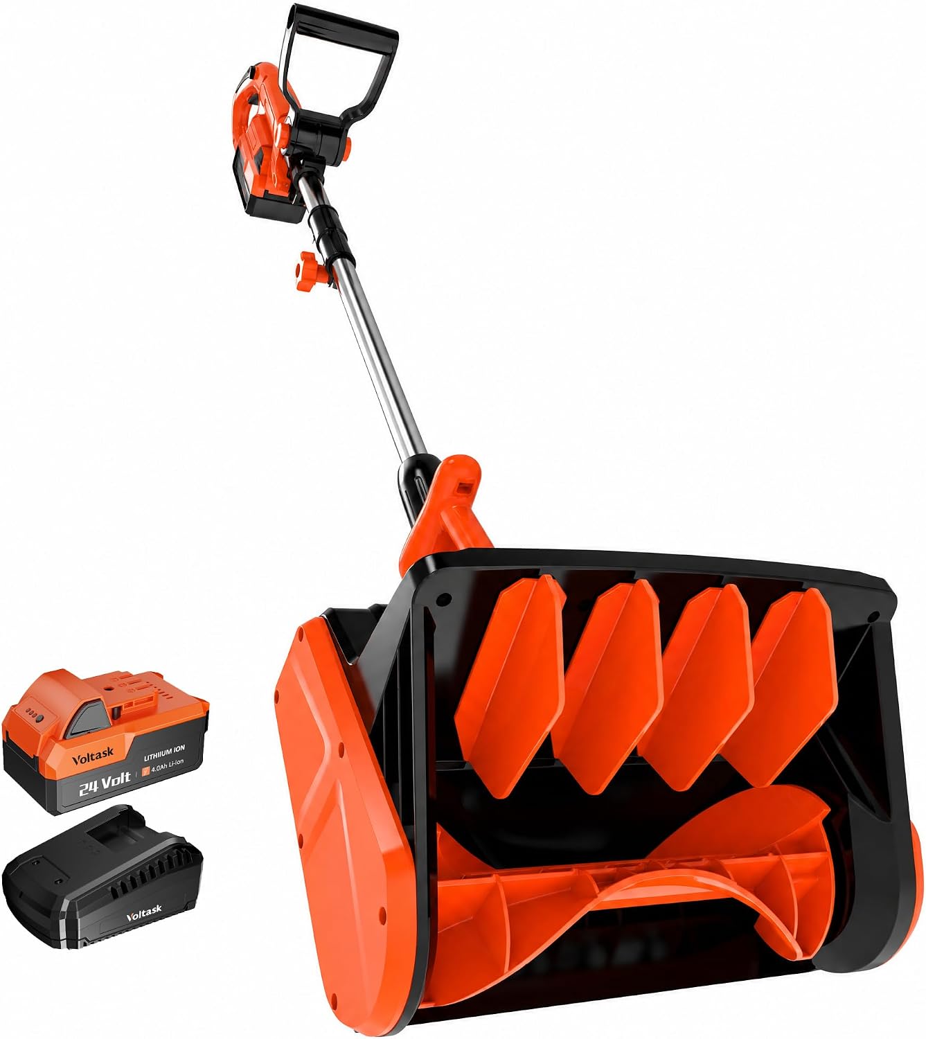 Detalle de VOLTASK CSS001-130OR 24V Cordless Snow Shovel, 13.2-Inch, 23-Foot Throw