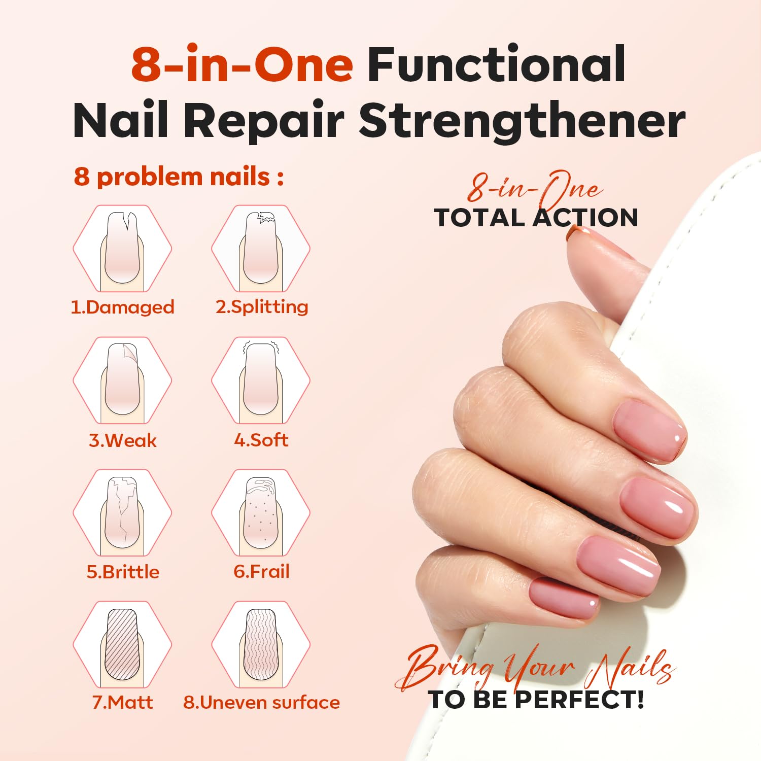 Detalle de Modelones Nail Strengthener and Growth – Blushed Berry