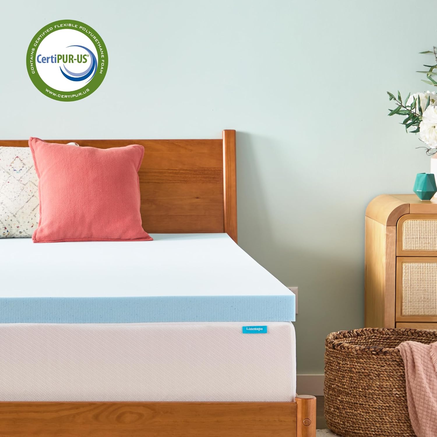 Thumbnail 6 de Linenspa Memory Foam Mattress Topper, Twin XL (3 Inch) – Gel-Infused Plush Comfort with Cooling
