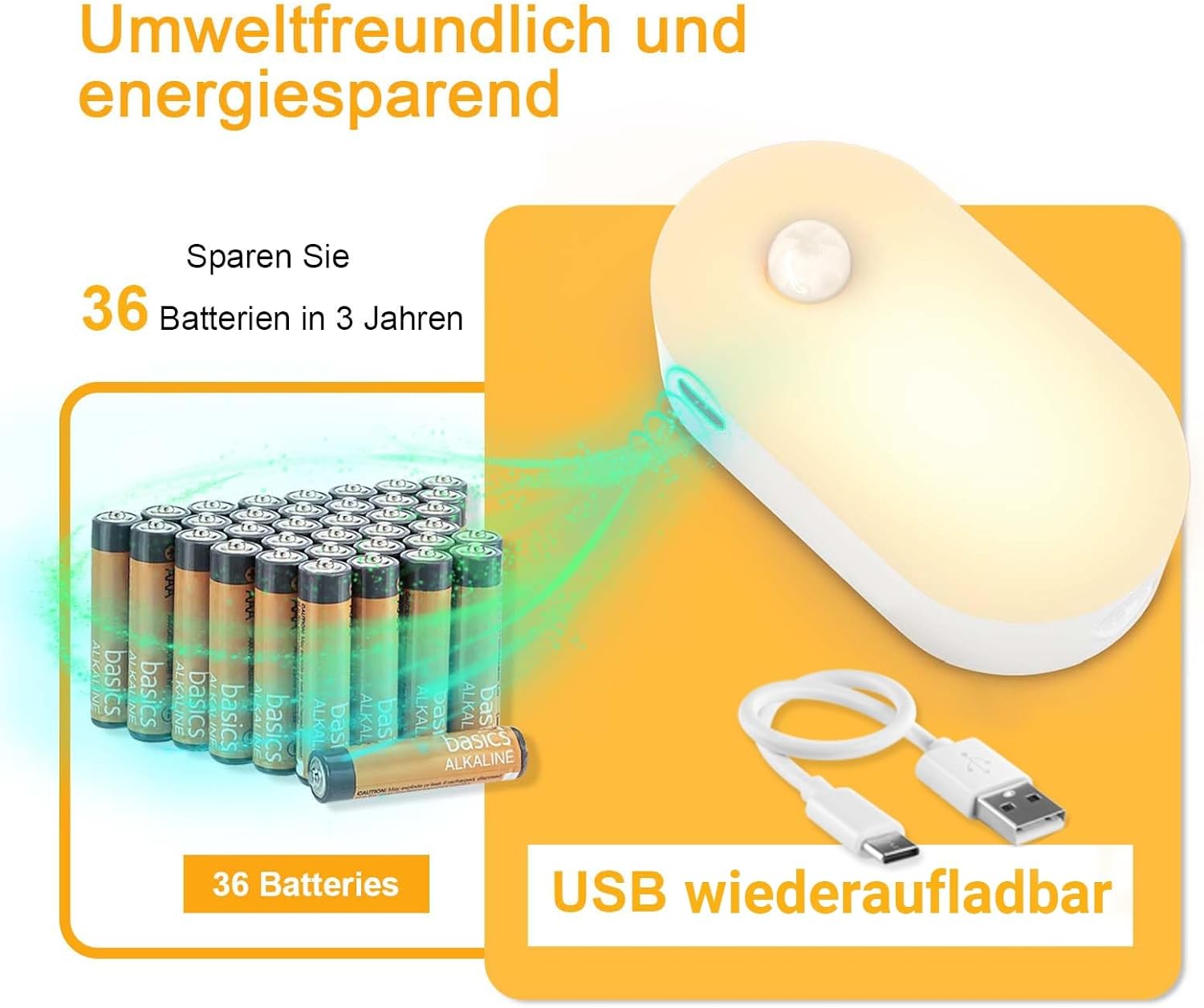Thumbnail 1 de Lyridz Dimmbares Nachtlicht mit Bewegungsmelder 2 Stk.
