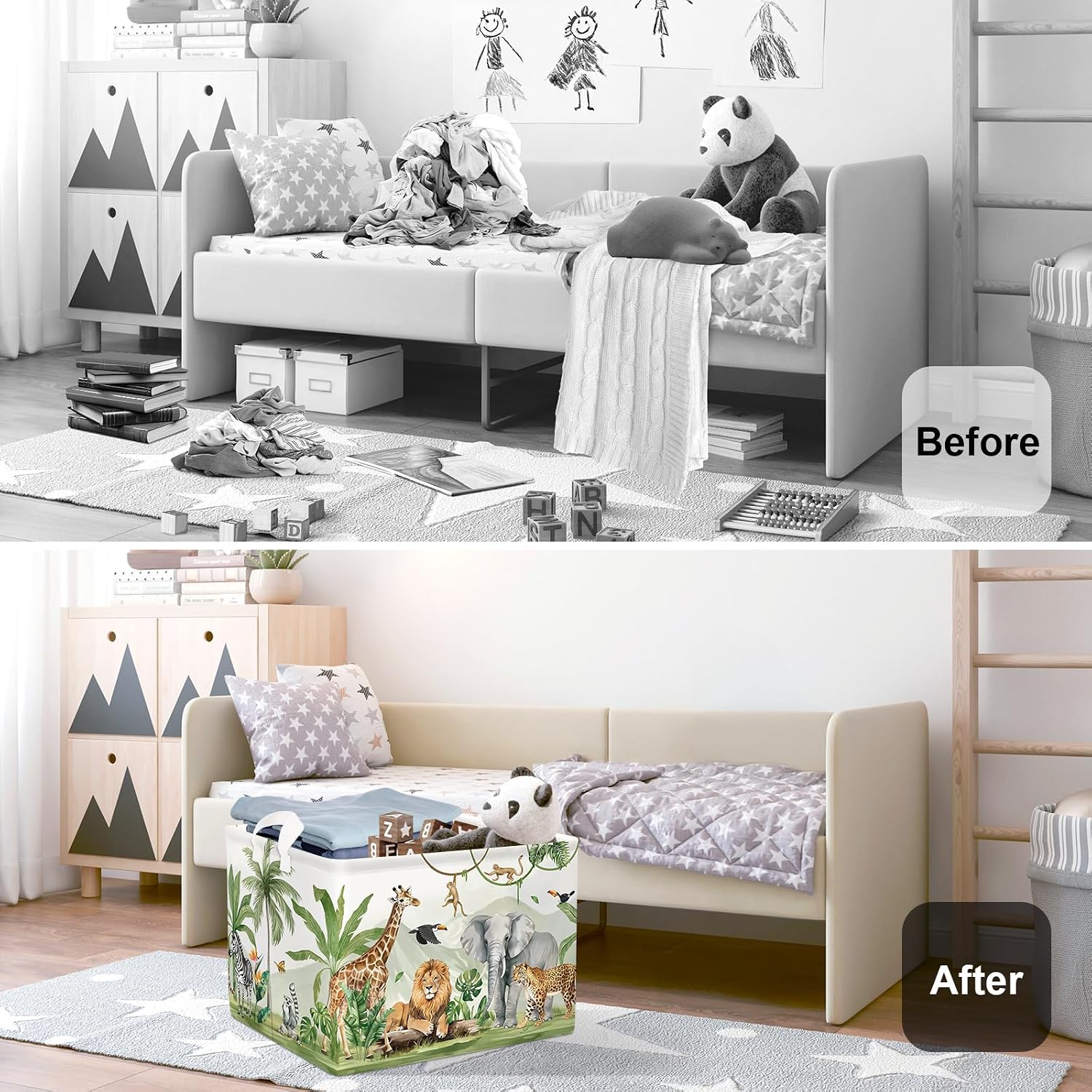Detalle 2 de HUUMONSS Safari Animals 36L laundry hamper