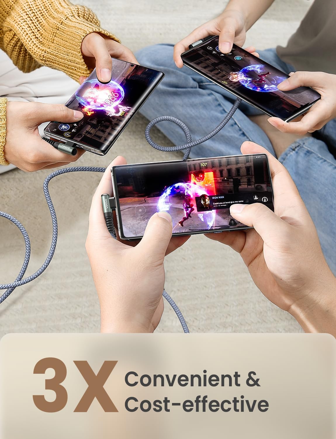 Detalle de AINOPE USB C cable 3.1A 2 pack