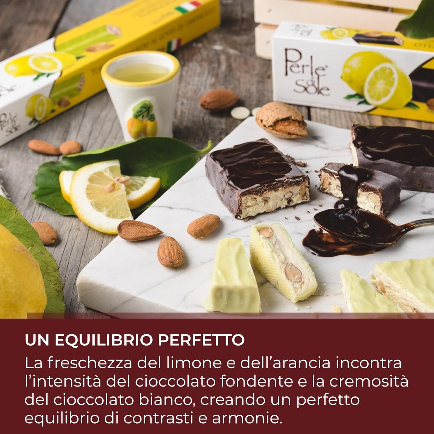Thumbnail 3 de Perle di Sole – Gift Box 4 Torroni, 600 g. Selezione Artigianale di Torroni Italiani al Limoncello con Cioccolato, Arancia e Pistacchio – Cofanetto Regalo