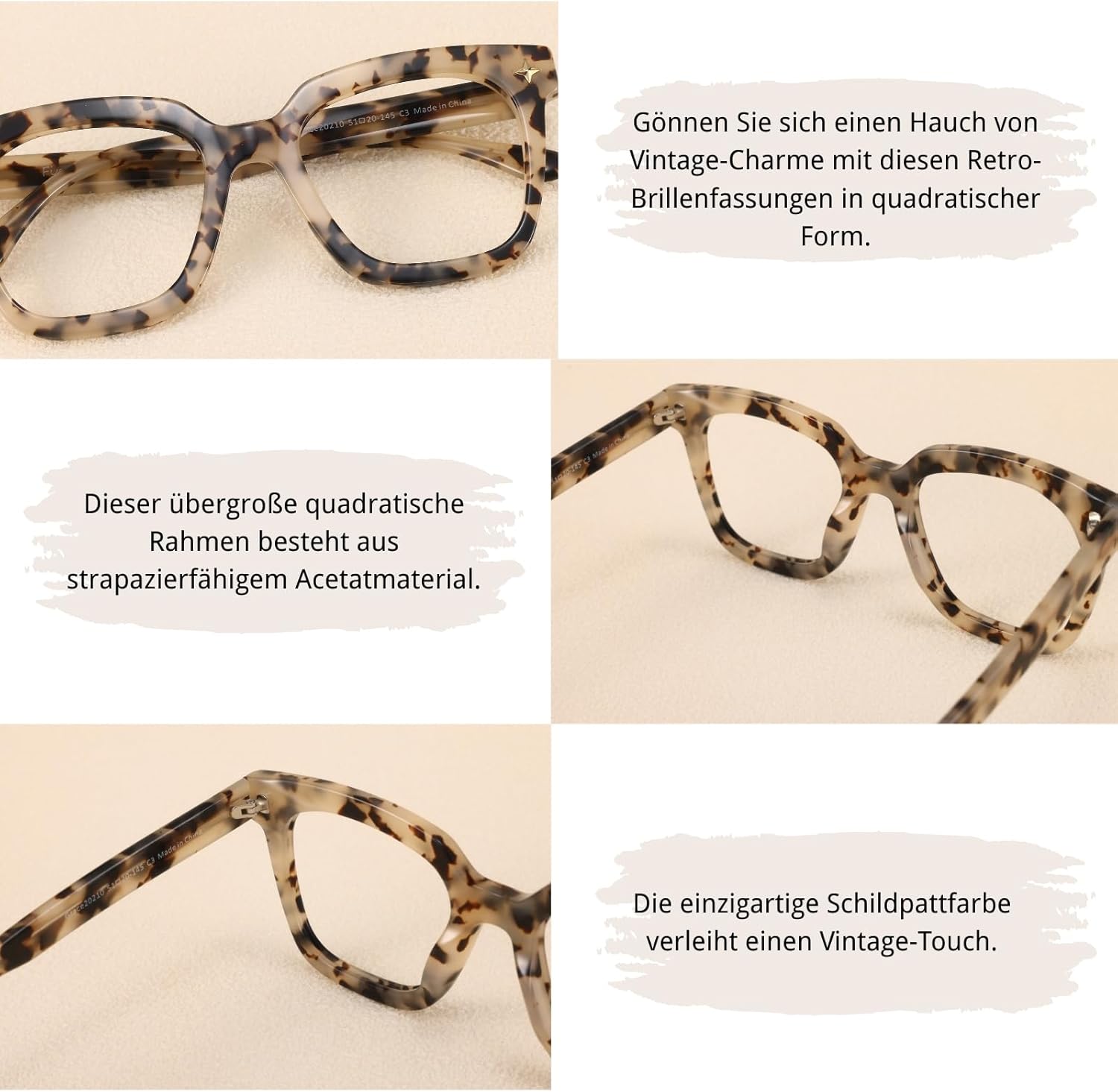 Thumbnail 5 de Firmoo Blaulichtfilter Brille ohne Sehstärke (quadratischer Acetat-Rahmen) für Damen & Herren
