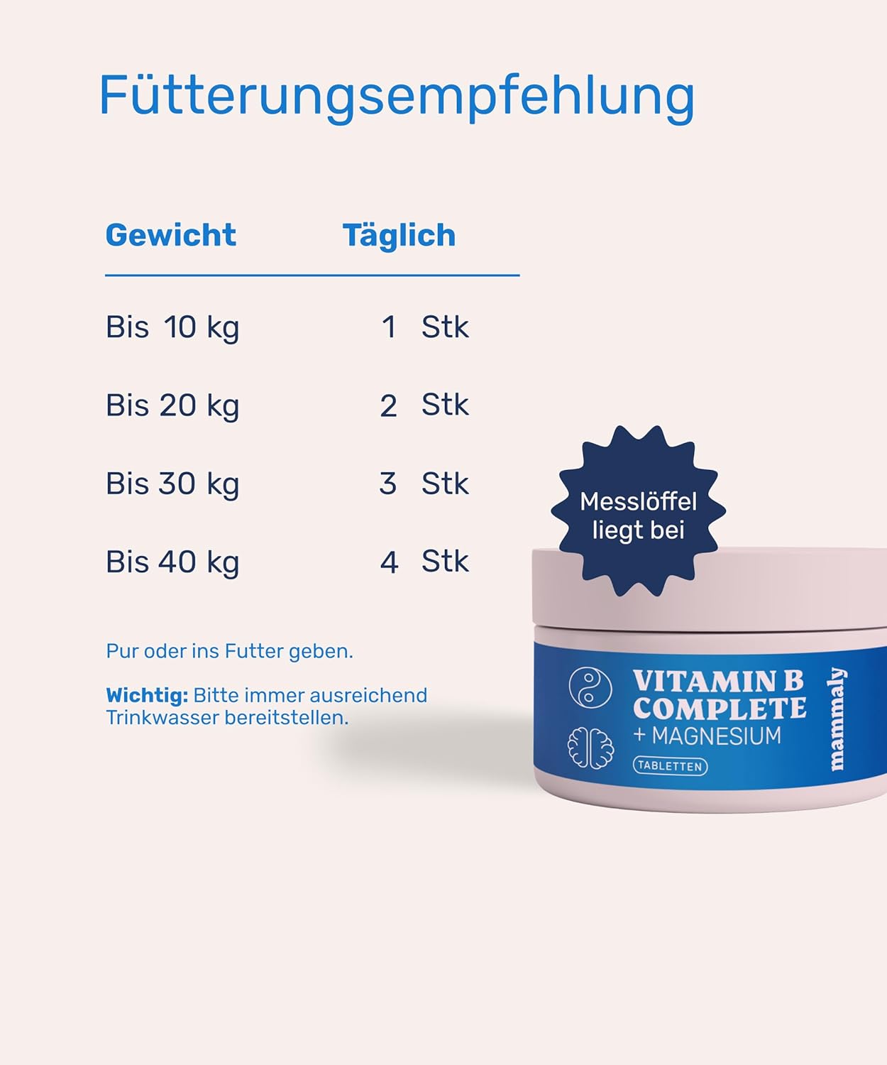 Thumbnail 3 de mammaly Vitamin B Komplex für Hunde mit Magnesium – Unterstützung für Nerven, Energie, Haut und Fell