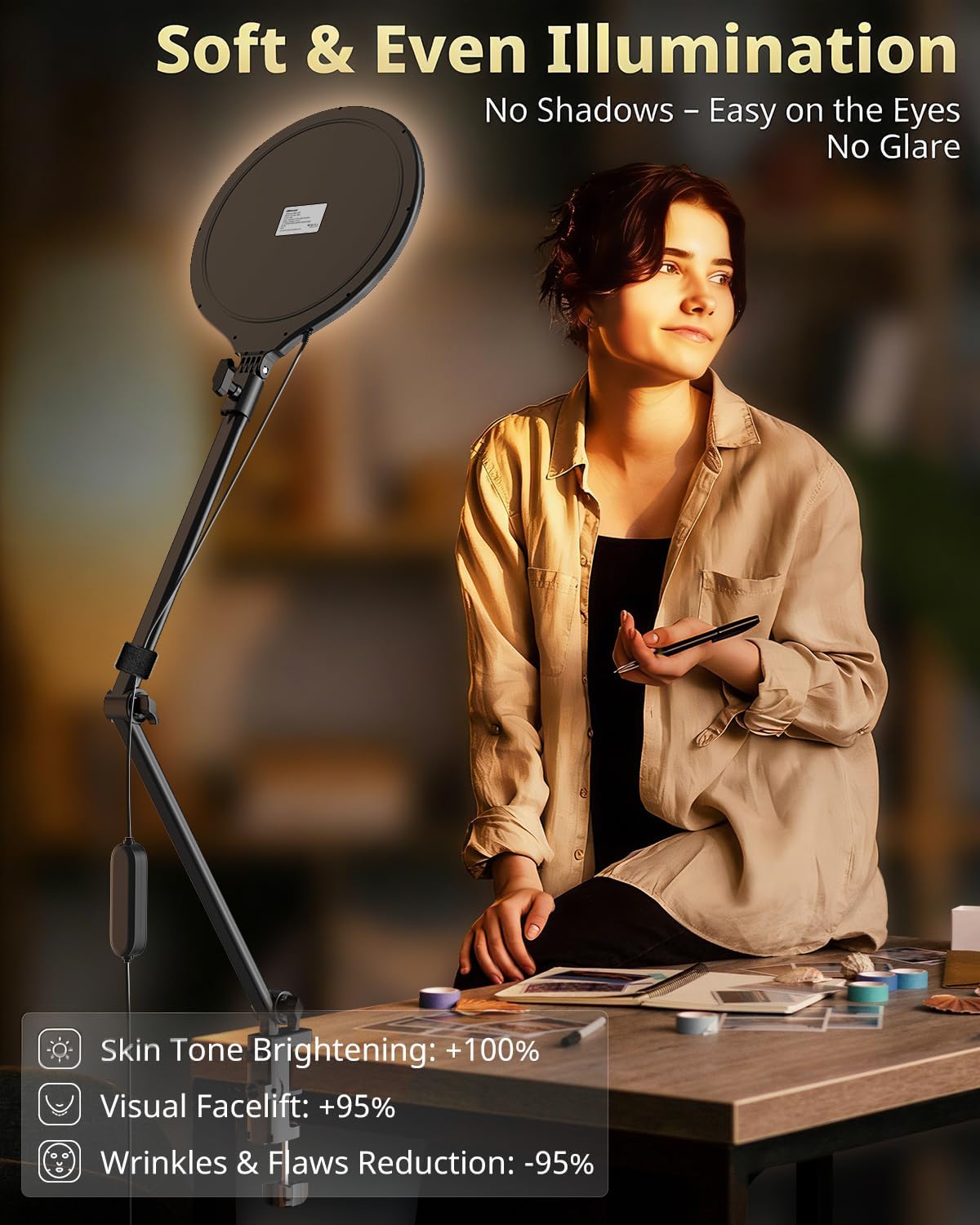Detalle 2 de UBeesize Desk Ring Light 10-inch