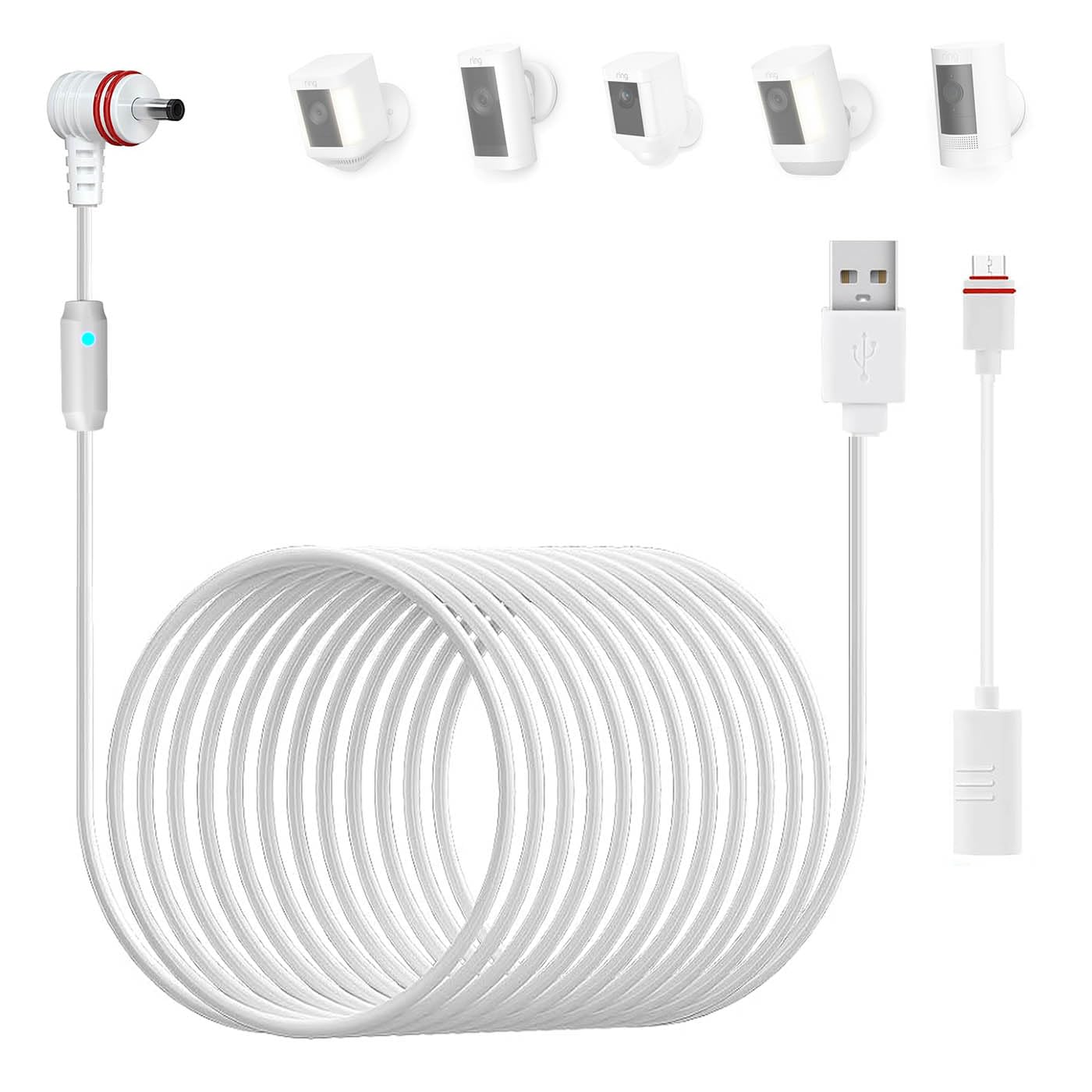 Thumbnail 6 de Ring 24.9 ft USB power charging cable with Type-C adapter