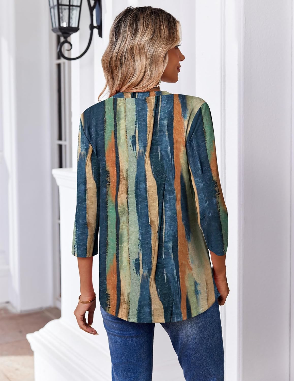 Thumbnail 5 de Zeagoo 3/4 Sleeve V Neck Pleated Top