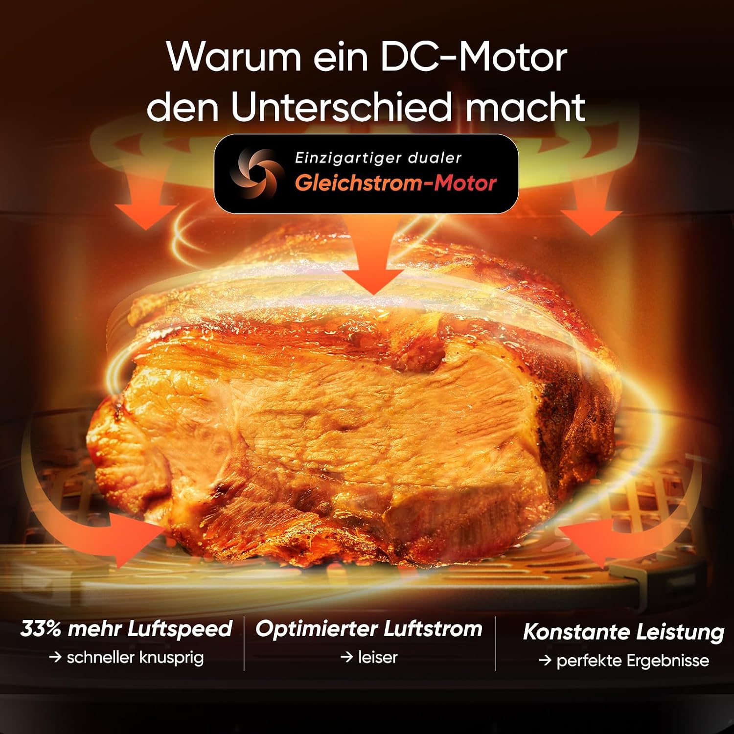 Detalle de COSORI Airfryer Turbo Tower Compact (DC861) – Heißluftfritteuse mit 2 Kammern und Keramikbeschichtung