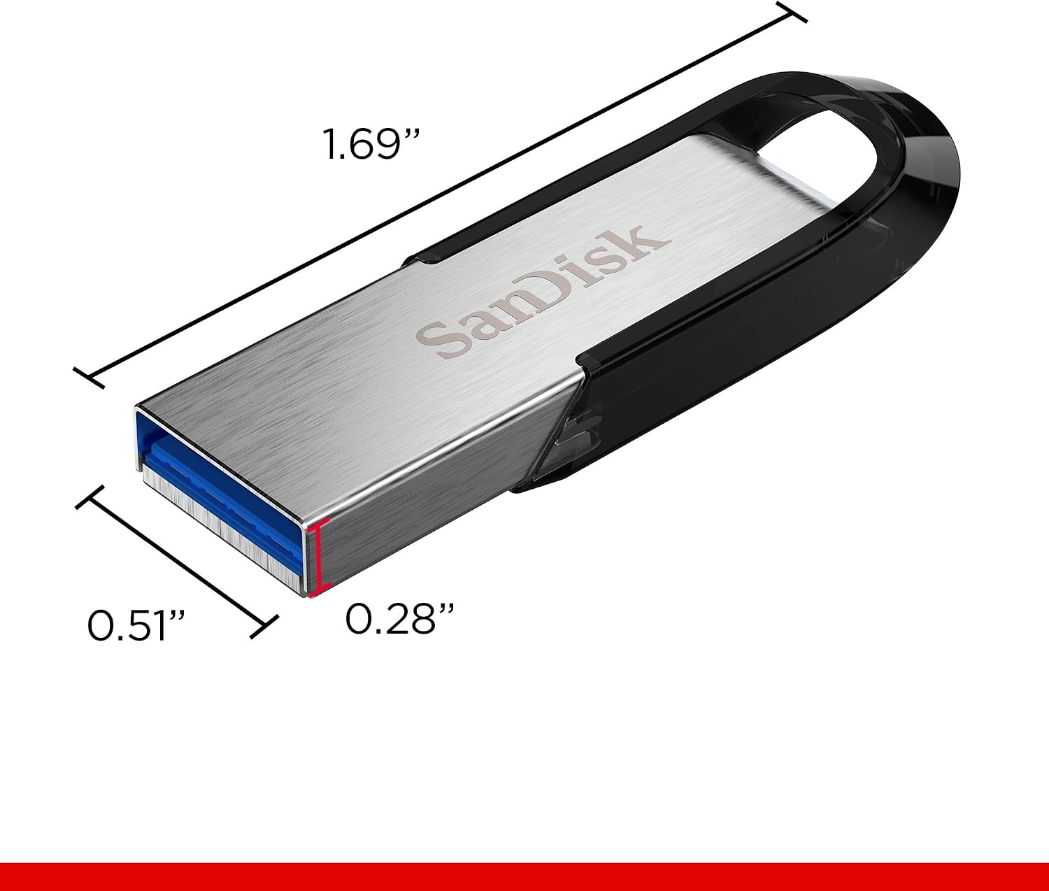 Detalle de SanDisk Ultra Flair 128 Go — Clé USB 3.0 jusqu’à 150 Mo/s, boîtier métal et sécurité par mot de passe