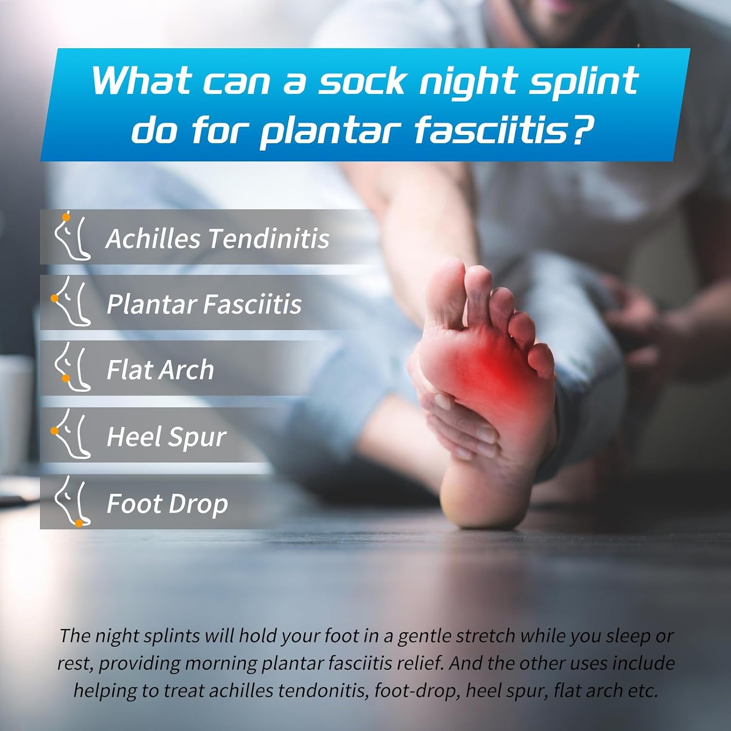 Detalle de Plantar Fasciitis Night Splint Sock, Small