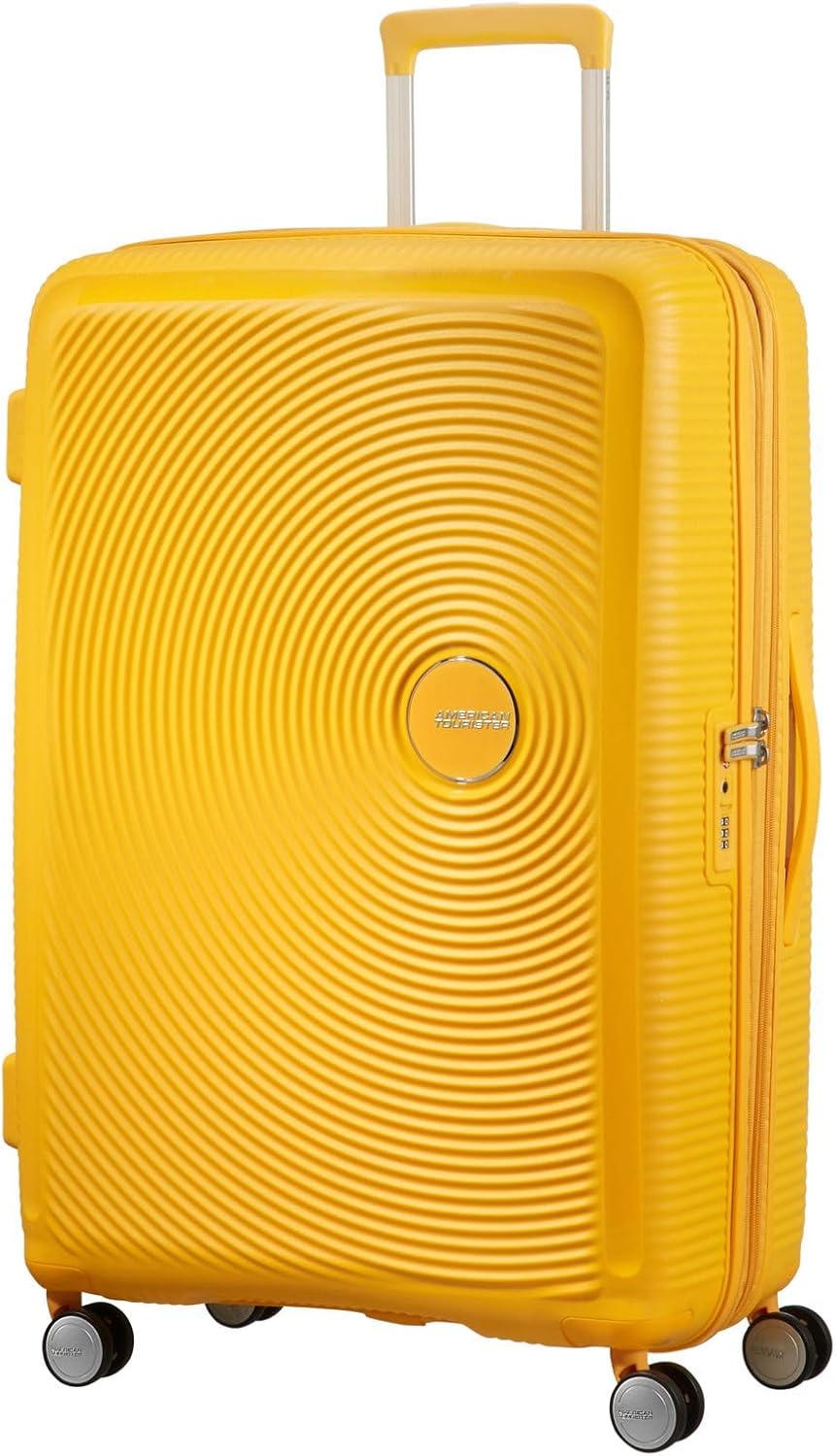 Detalle 2 de American Tourister Soundbox Hard Shell Suitcase 77 cm (Large, 4-wheel spinner, TSA lock) – Golden Yellow