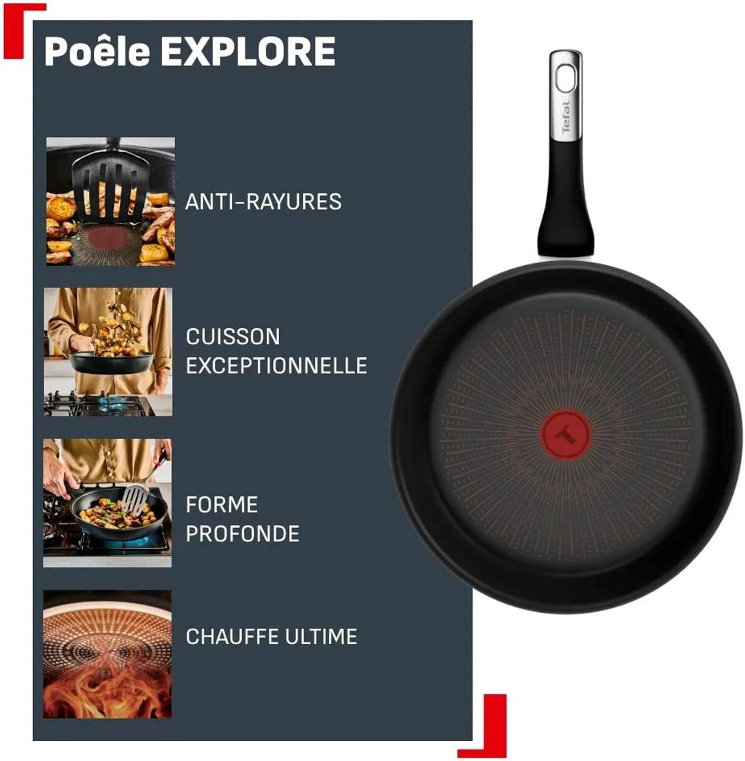 Thumbnail 1 de Tefal Explore Poêle 24 cm avec Revêtement FusionCore – Induction, pour 2–3 personnes