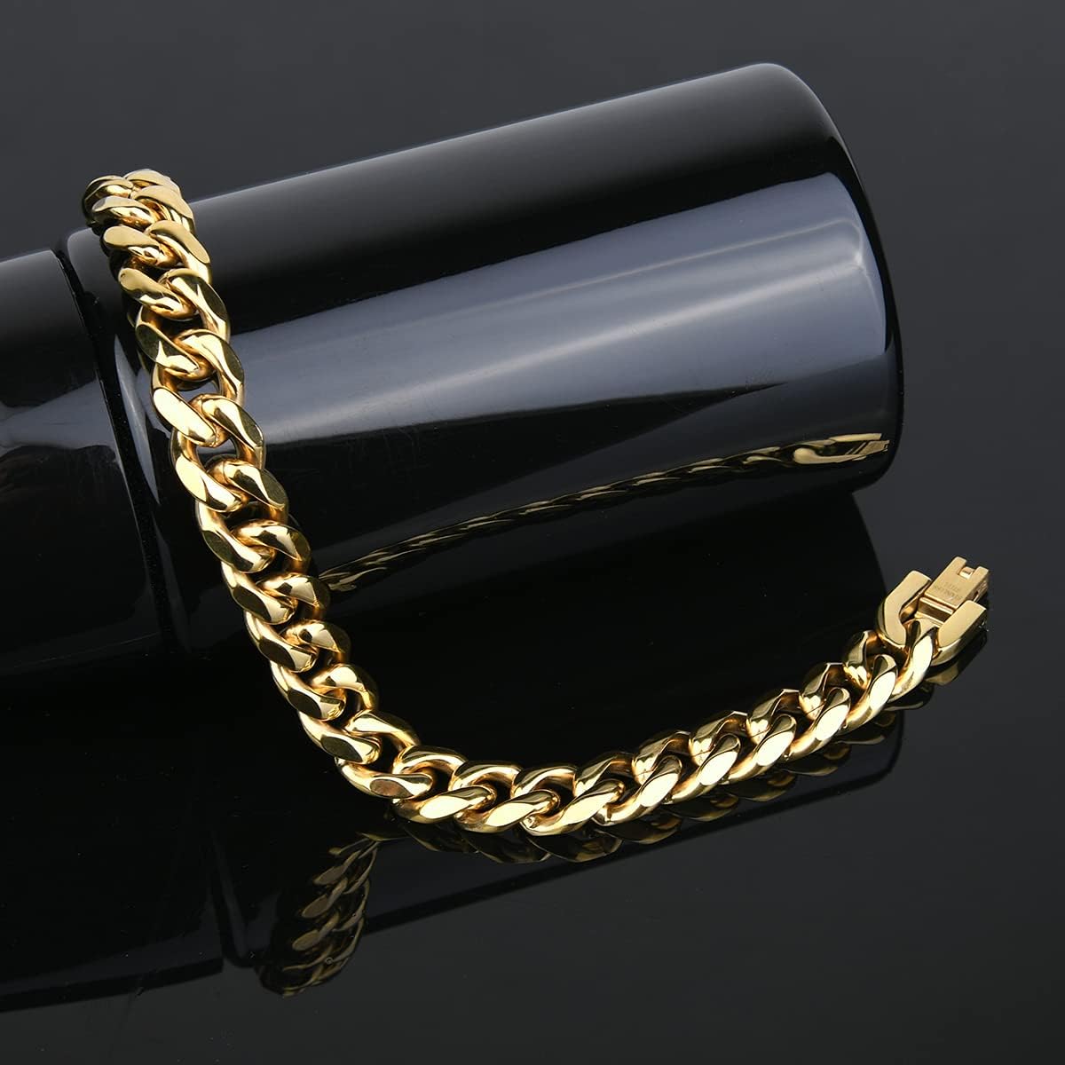 Thumbnail 3 de Flintronic Homme Gourmette Chaîne Bracelet en Acier Inoxydable – Chaîne Large 10 mm, 21 cm
