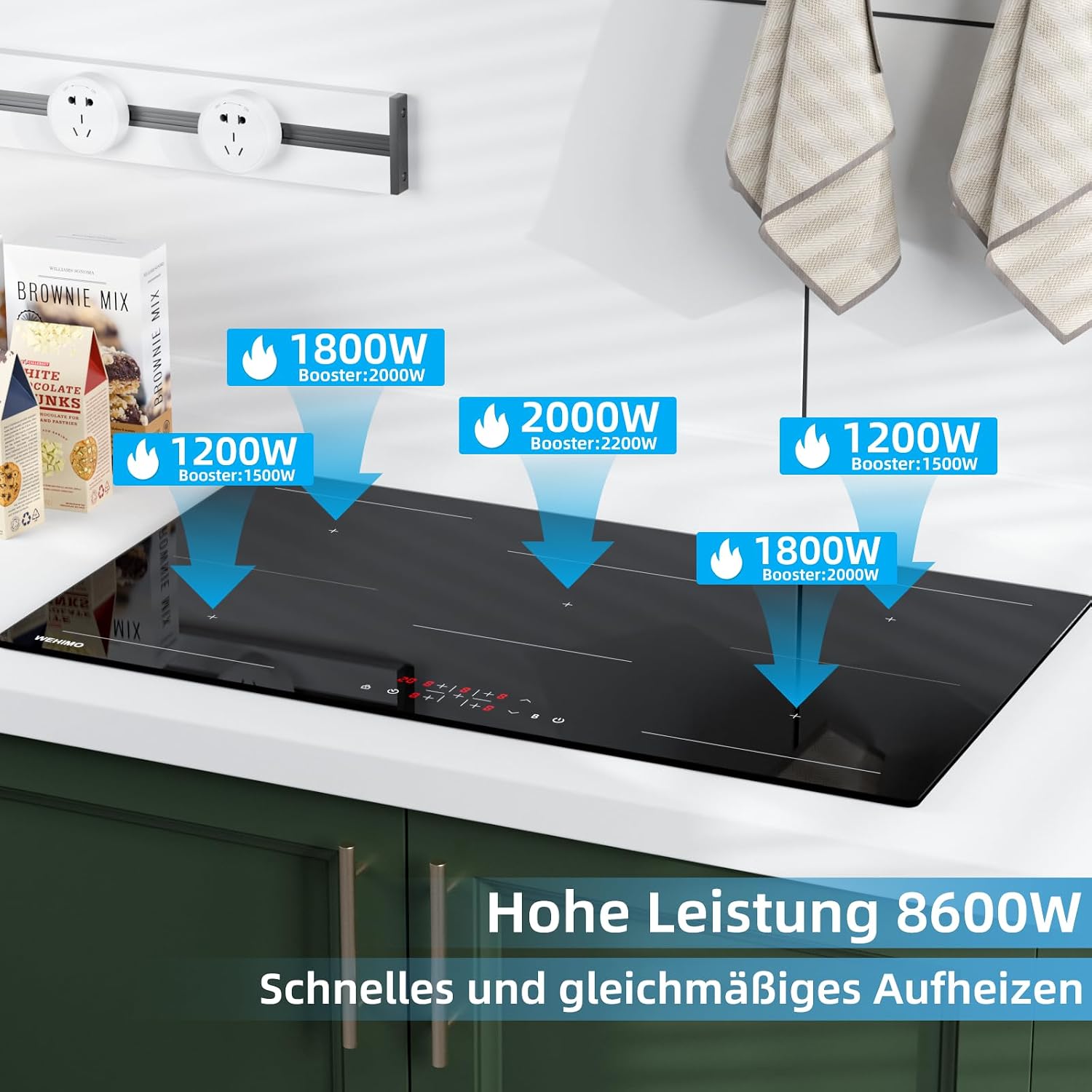 Thumbnail 2 de WEHIMO Induktionskochfeld 90 cm mit 5 Zonen und Power Booster