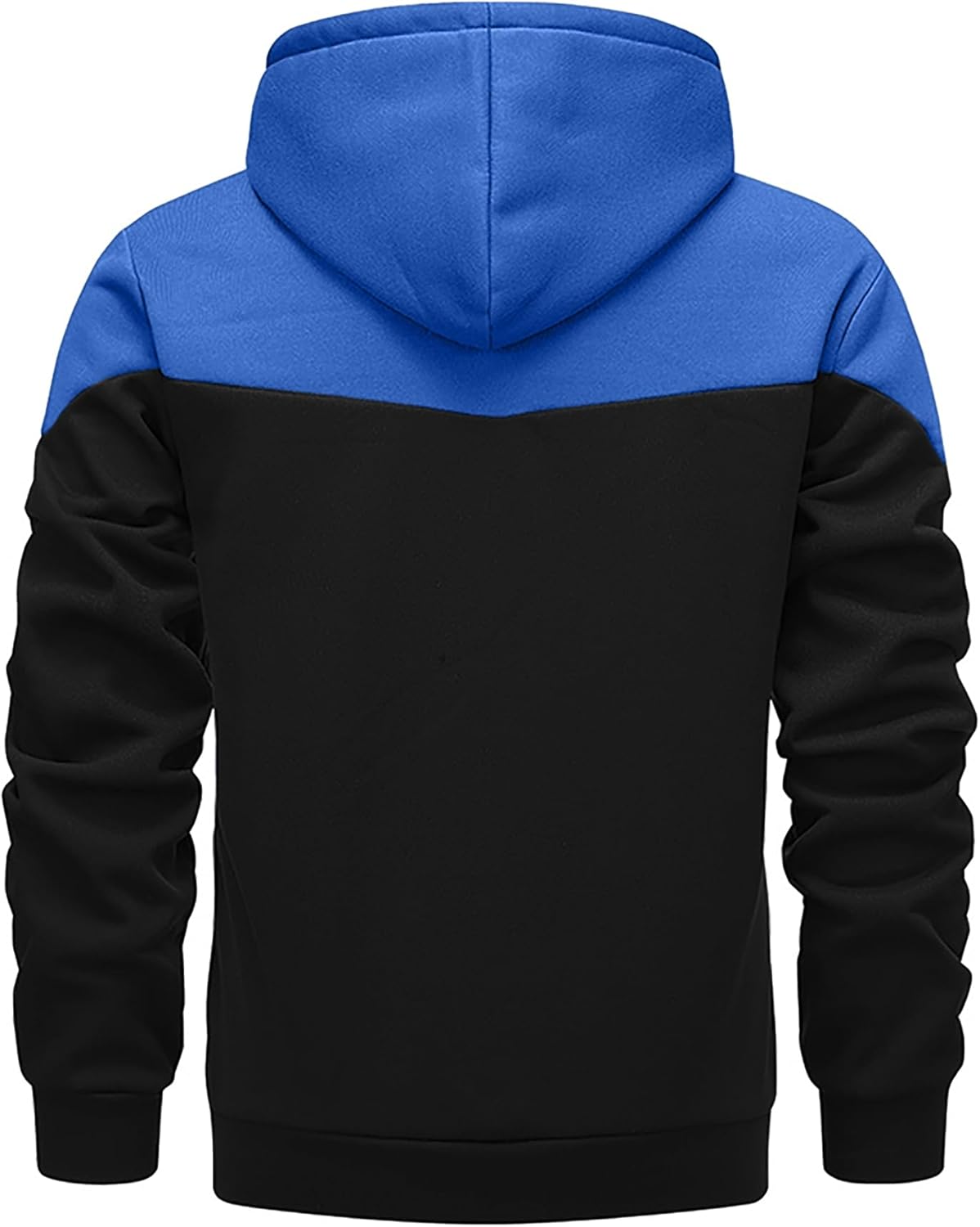 Detalle 2 de Mens Fleece Zip Up Hooded Sweatshirt Patchwork – Casual Warm Hoodie